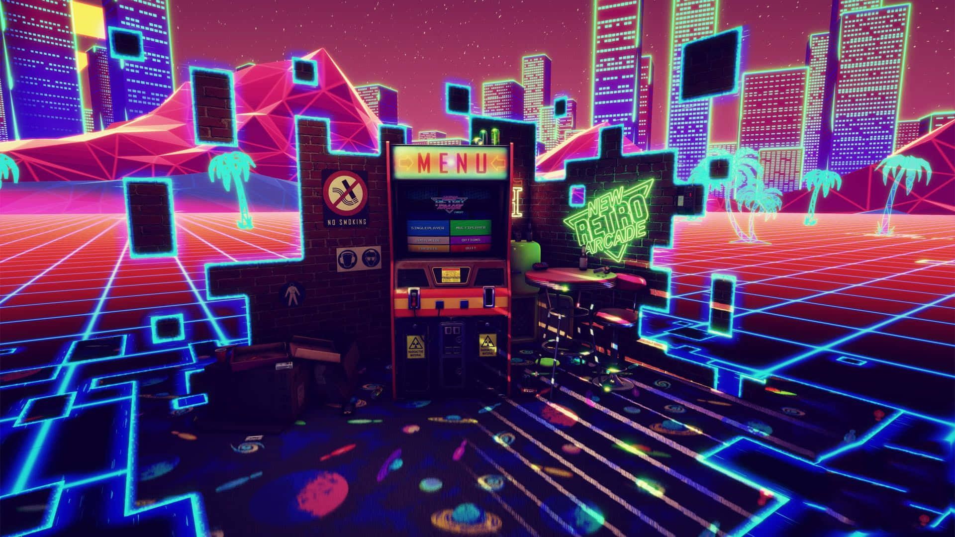 1920x1080 Download 80s Retro Arcade Synthwave Wallpaper