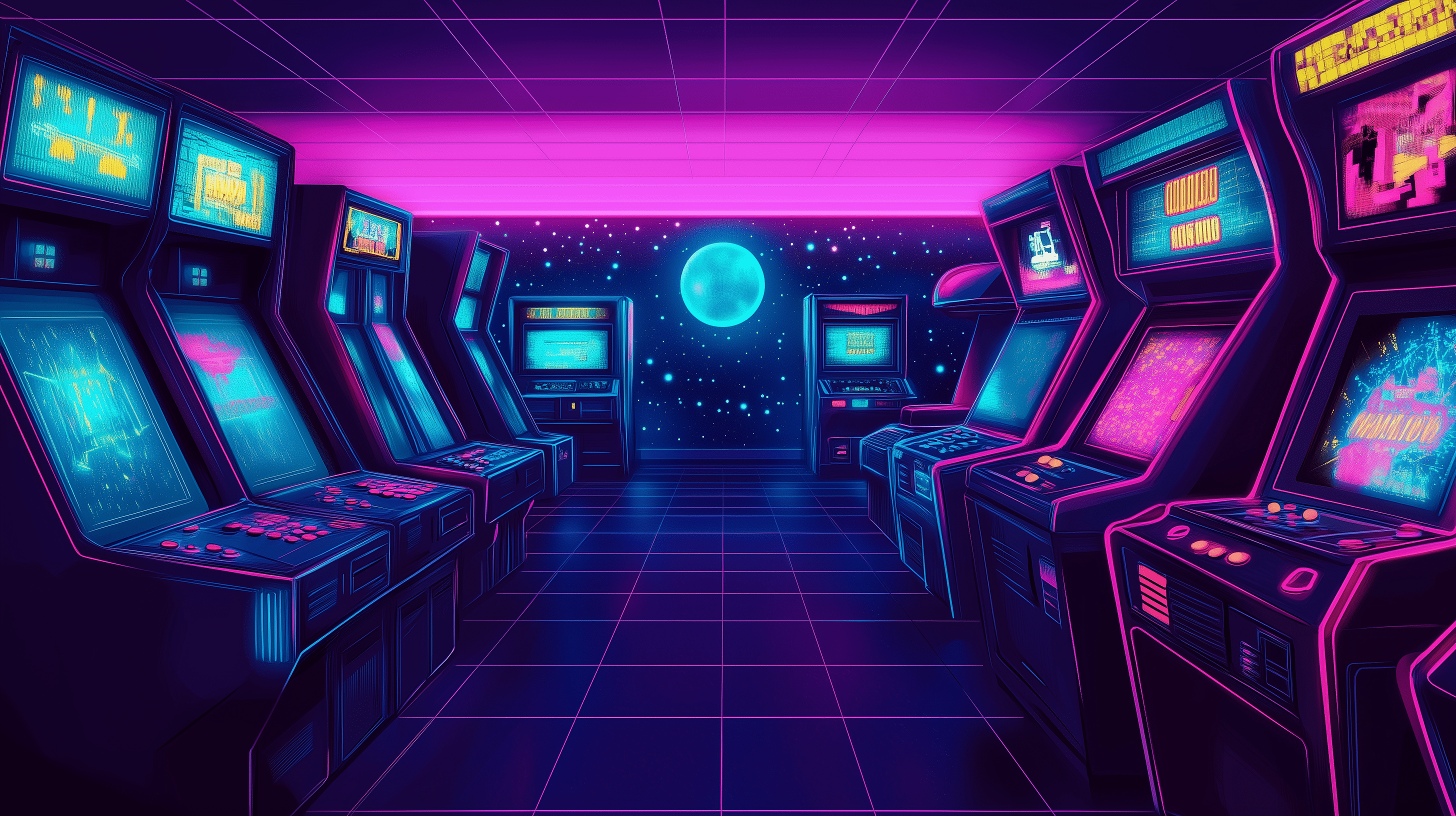 2912x1632 Retro Arcade Night