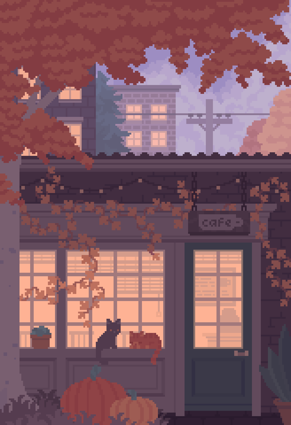 984x1440 Cozy Pixel Art Wallpaper