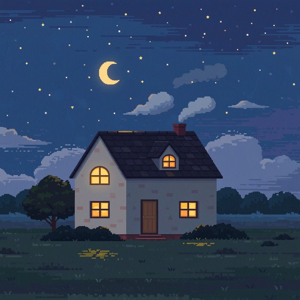 1024x1024 Download Cozy Pixel Home Image, Illustration, Home
