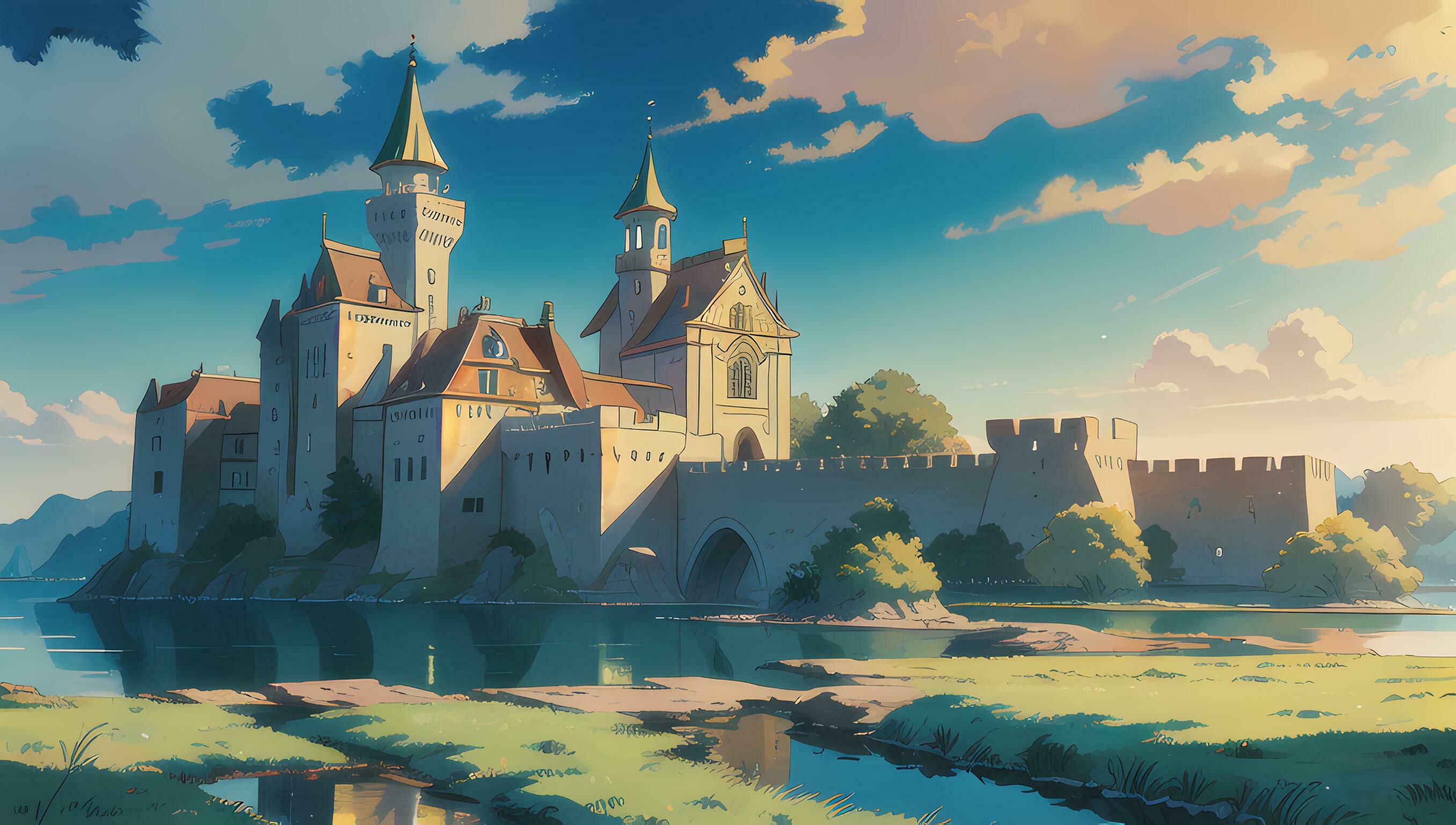 2712x1536 Magnificent Castle Graphic Novel Anime Manga Wallpaper