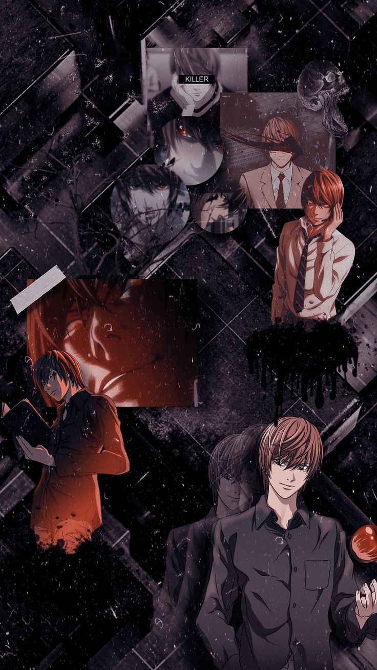 736x1307 Kira noir wallpaper. Light yagami manga wallpaper, Light yagami and ryuk wallpaper, Wallpaper animes