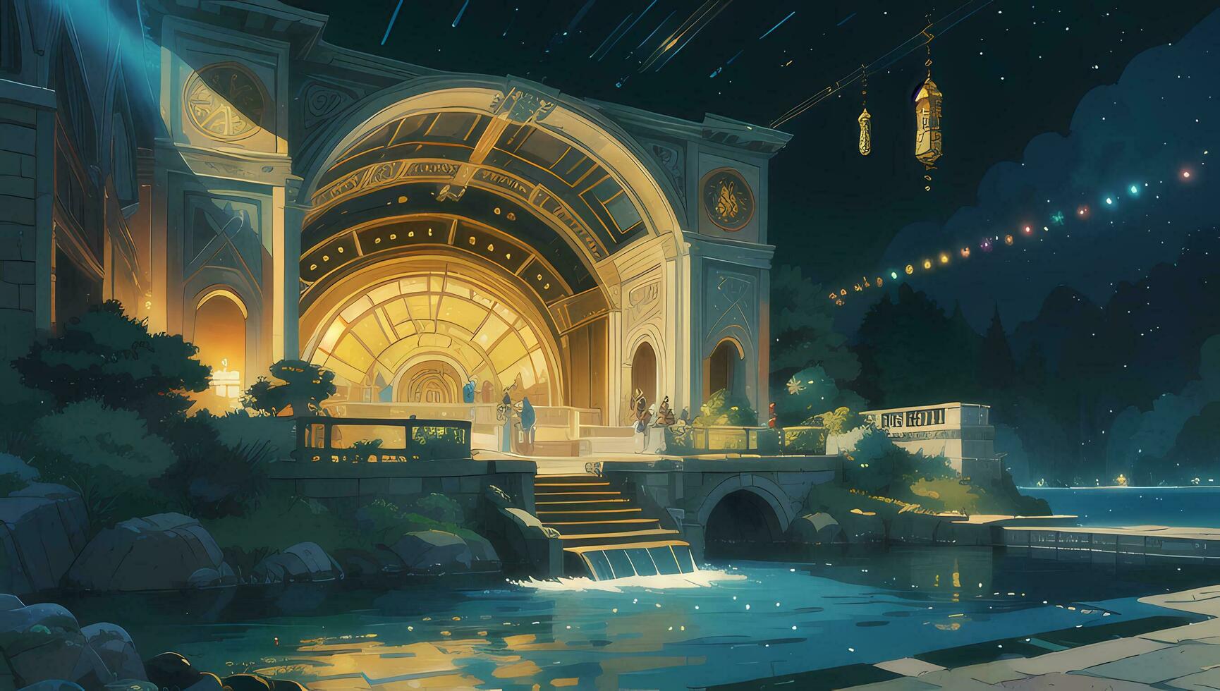 1730x980 Amazing Theater Hall Graphic Novel Anime Manga Wallpaper