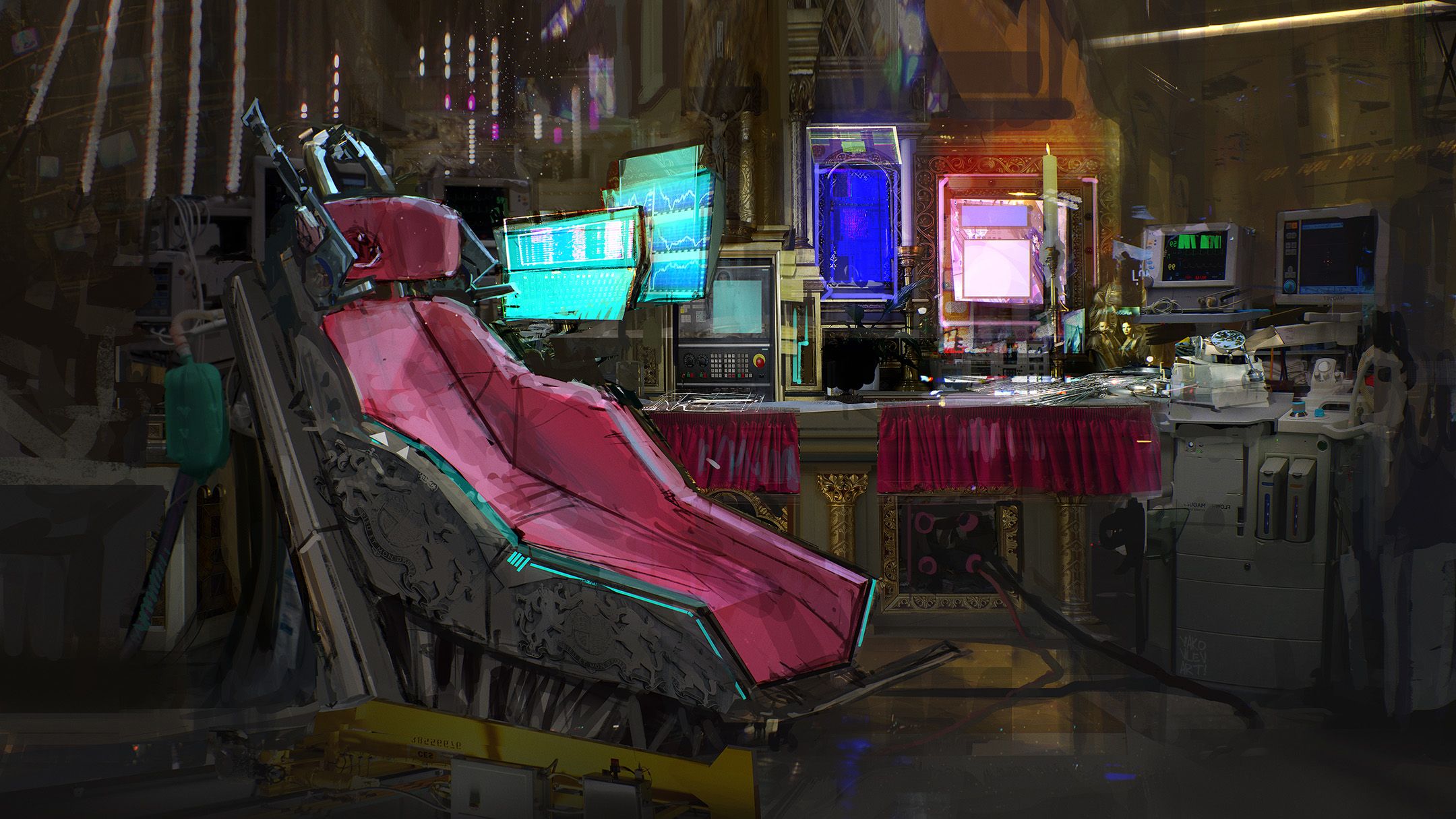 2160x1215 Throne Room (cyberpunk) by YakovlevArt on Newgrounds