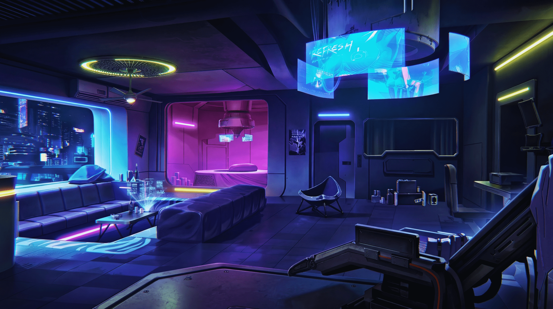 1920x1072 Cyberpunk Edgerunners Neon Room 4k Wallpaper