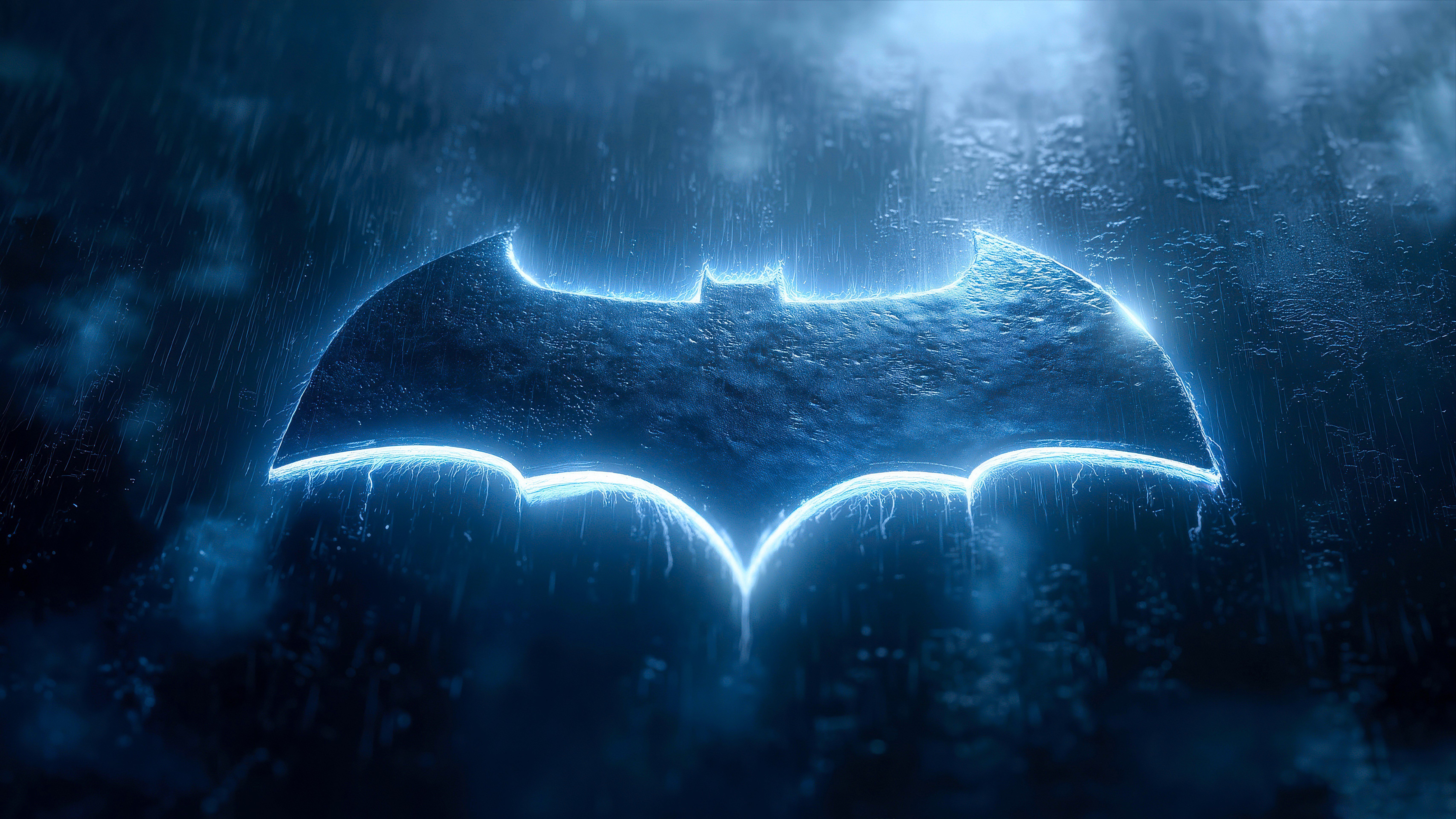 6827x3840 Backlit Batman Logo Wallpaper 4K for Desktop