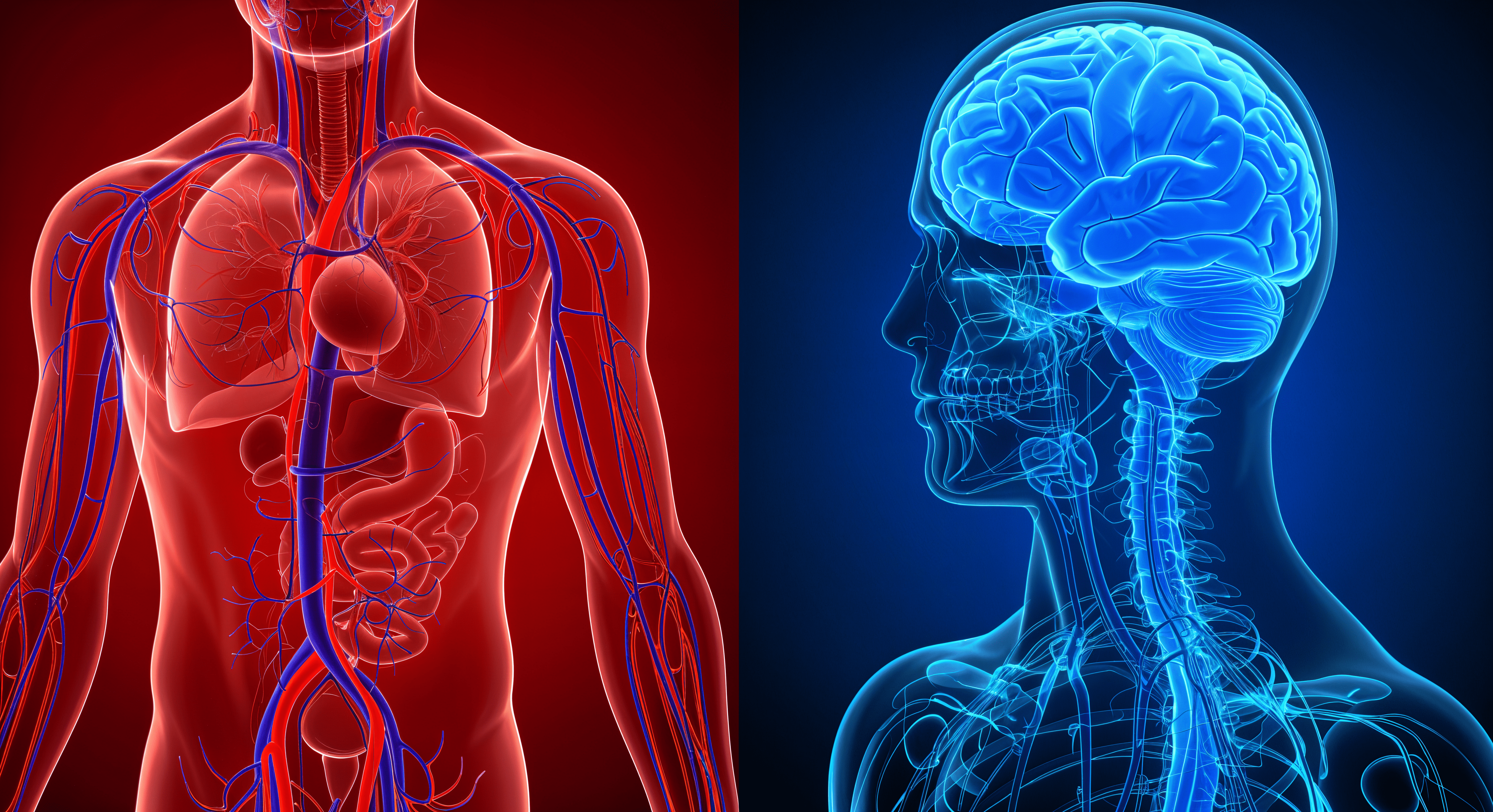 4544x2472 4K Ultra HD Medical Wallpaper: Body and Brain Anatomy