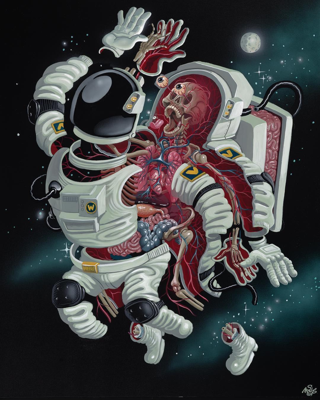 1080x1349 Wallpaper Astronaut Anatomy, Dissection, Art, Street Art, Astronaut, Background Free Image