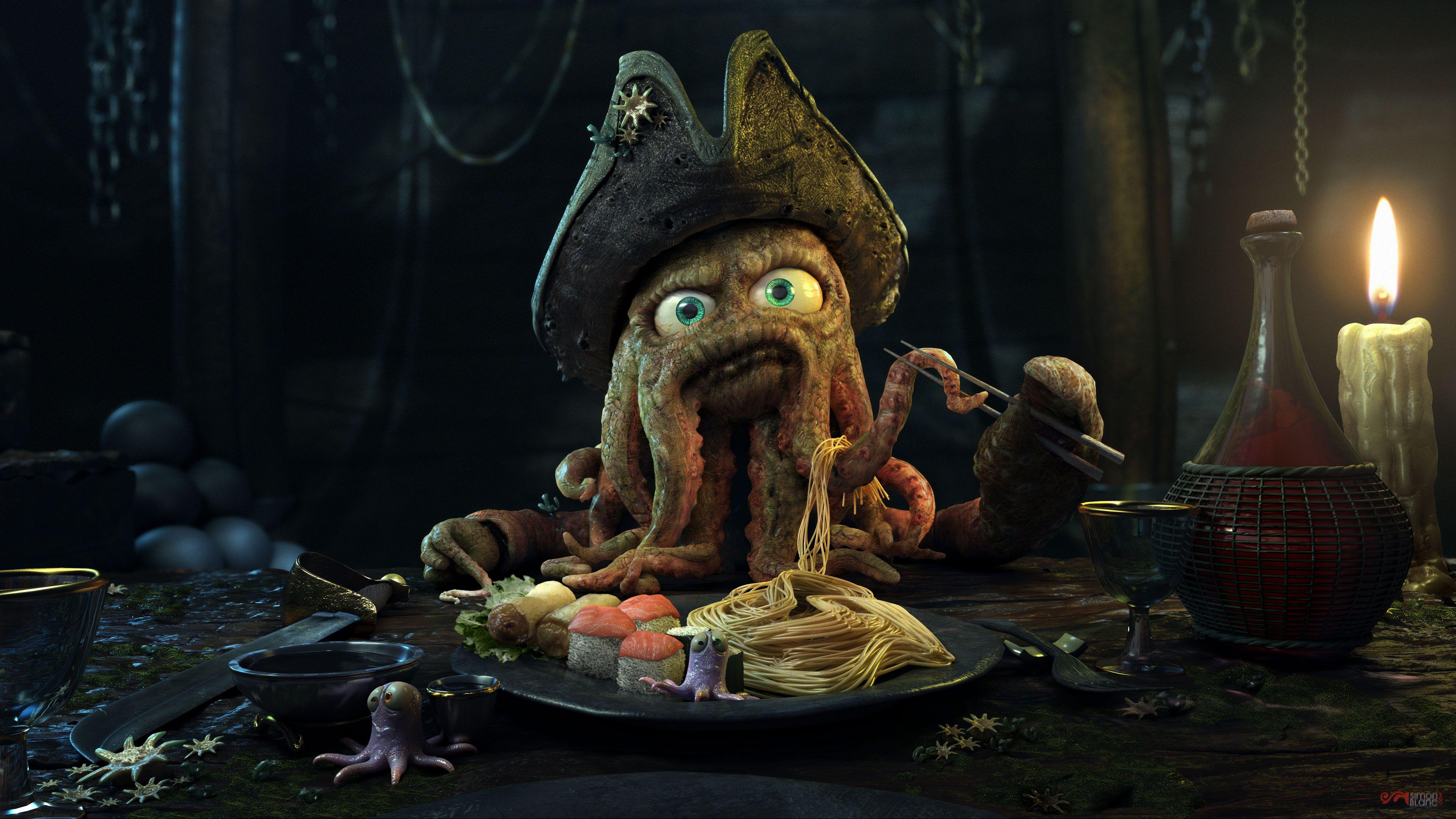 4000x2251 Pirates of the Caribbean, Davy Jones Wallpaper /