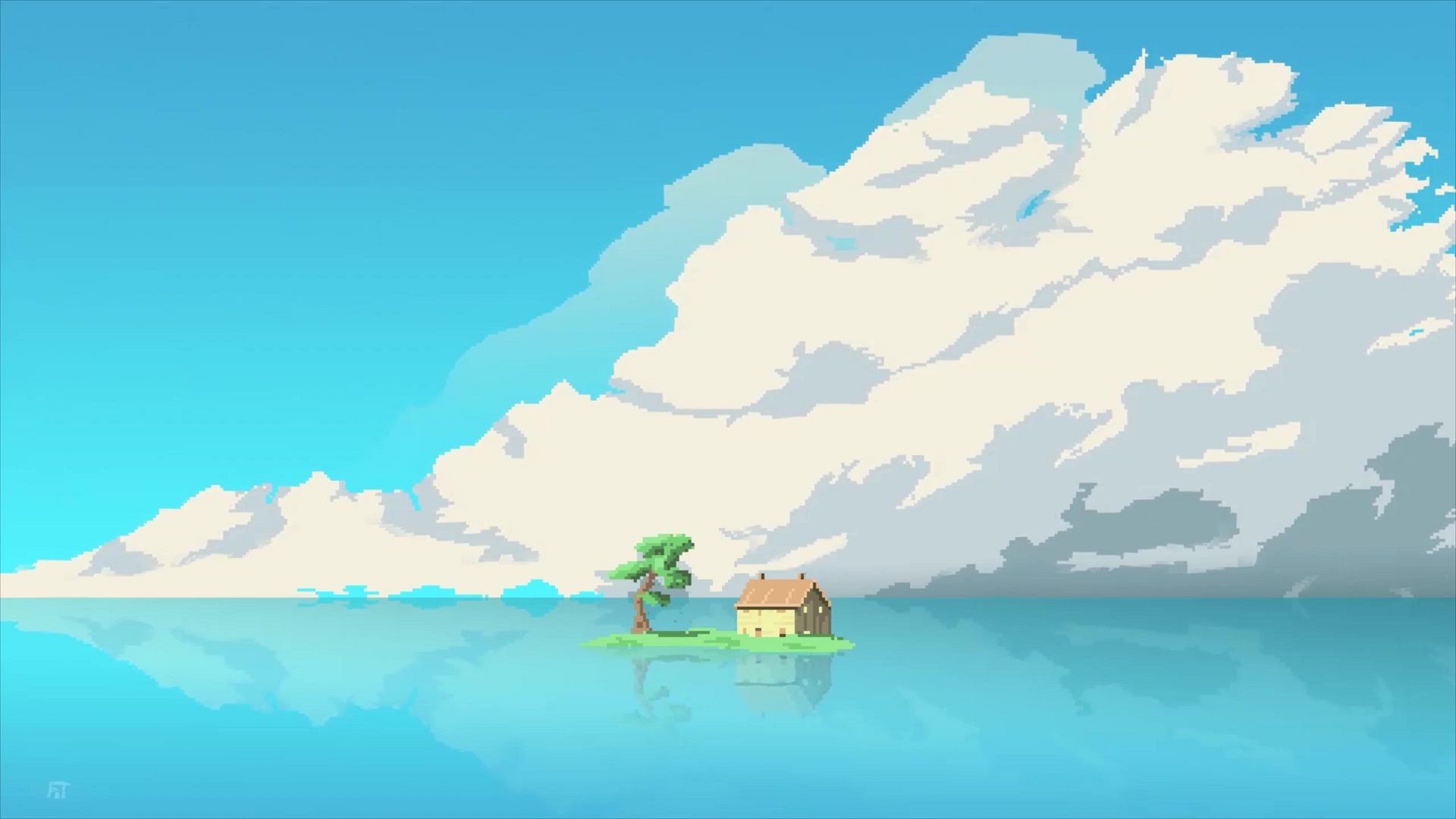1920x1080 Pixel House On The Sea Live Wallpaper