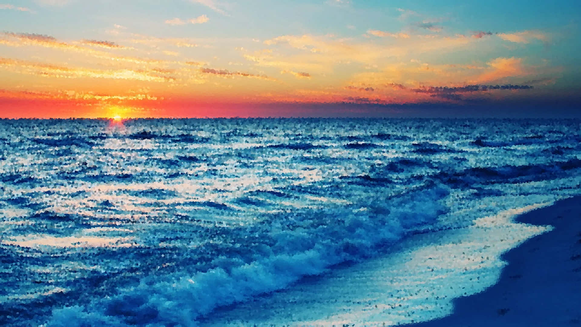 1920x1080 The Perfect Evening For A Sunset Stroll Down Pixel Beach Wallpaper
