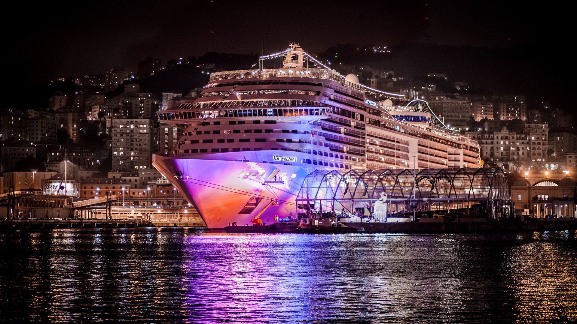 1920x1080 Vibrant Night Cruise Ship Wallpaperx1080