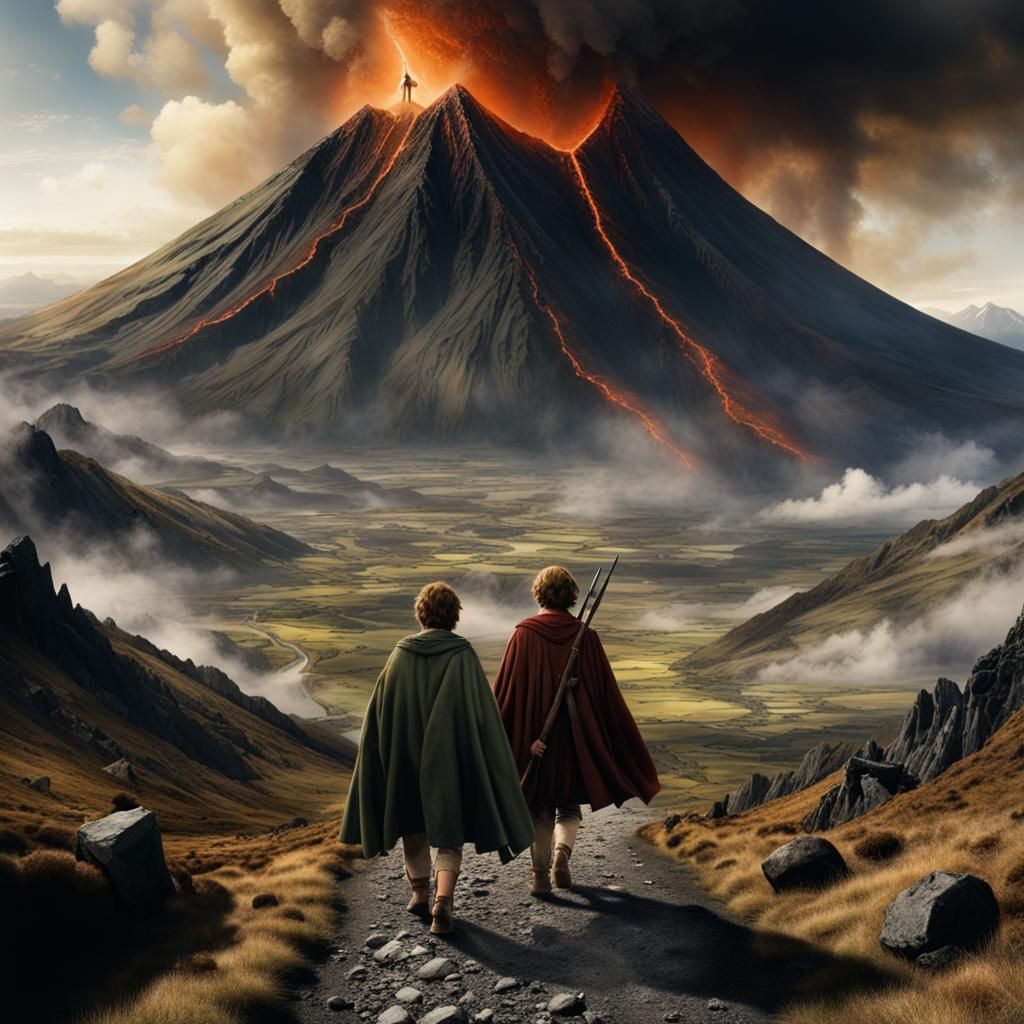1024x1024 Frodo and Sam's Journey to Mount Doom
