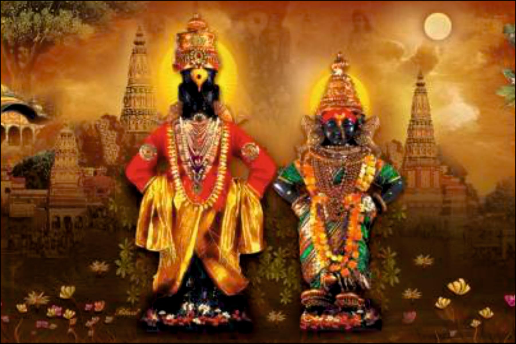 1802x1202 SHLOKY Q4 Saagaar Vitthal Rukmini Acrylic UV Prints, Spiritual Splendor, Sacred Serenity, Eternal Love, Vithoba or Panduranga, Vitthal mauli 1 (12X18) : Amazon.in: Home & Kitchen