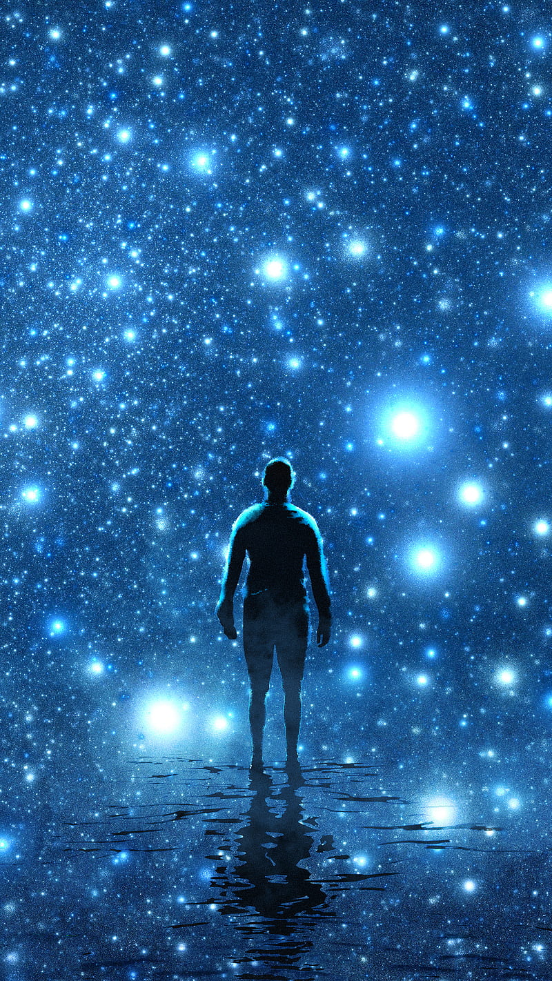 800x1422 Lonesome dude, Circlestances, alone, blue, cool cosmos, cosmos, man, melancholic, HD phone wallpaper