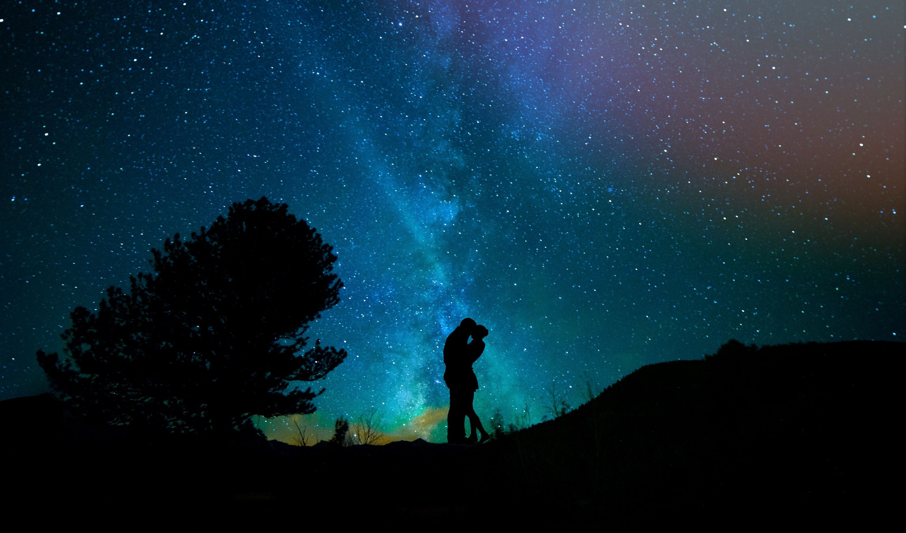3147x1851 Wallpaper Star, Human, Night, Night Sky, Aurora, Background Free Image