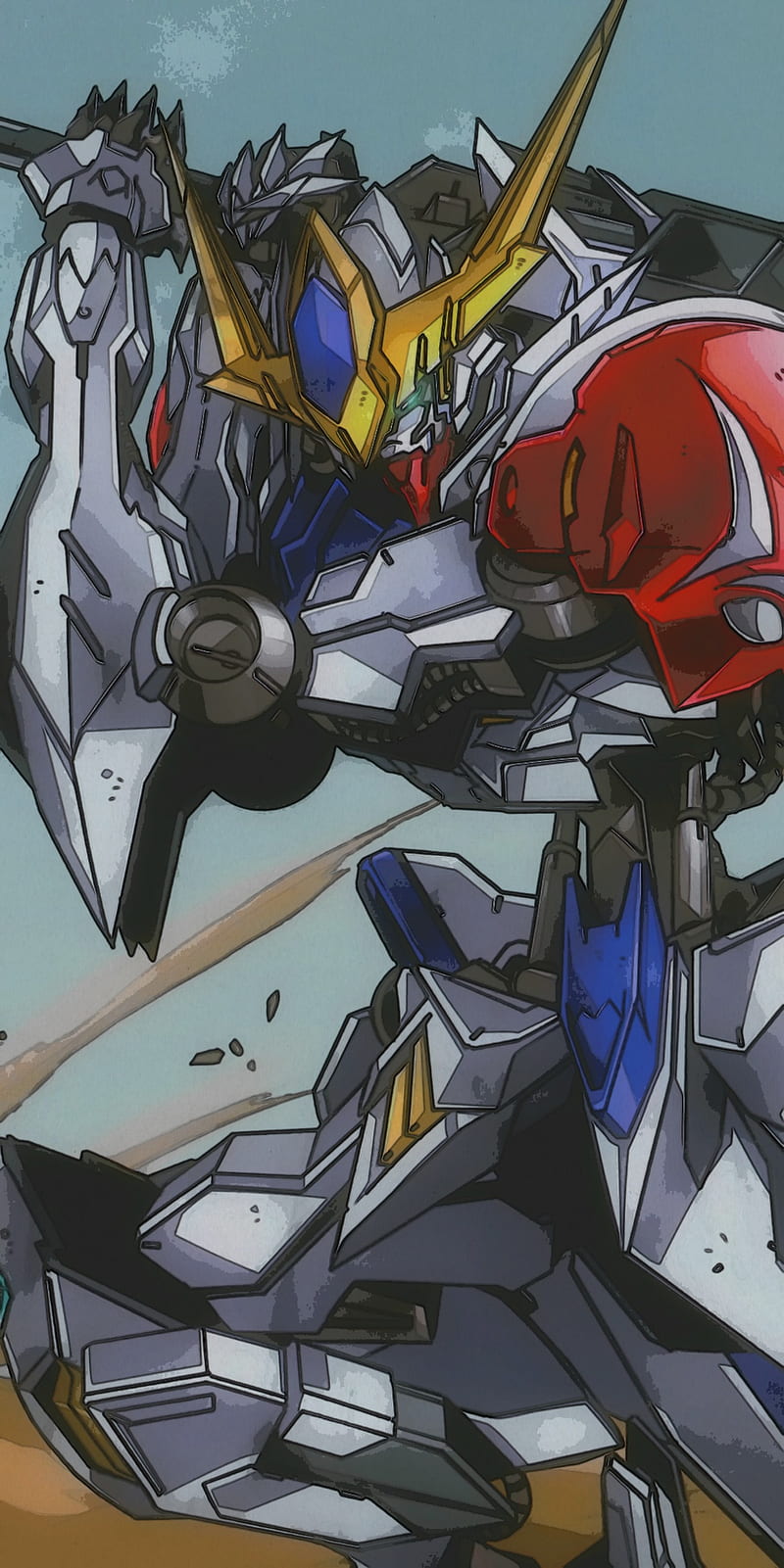 800x1601 Barbatos Lupus, augus, blooded, gundam, iron, mikazuki, orphans, tekkadan, HD phone wallpaper