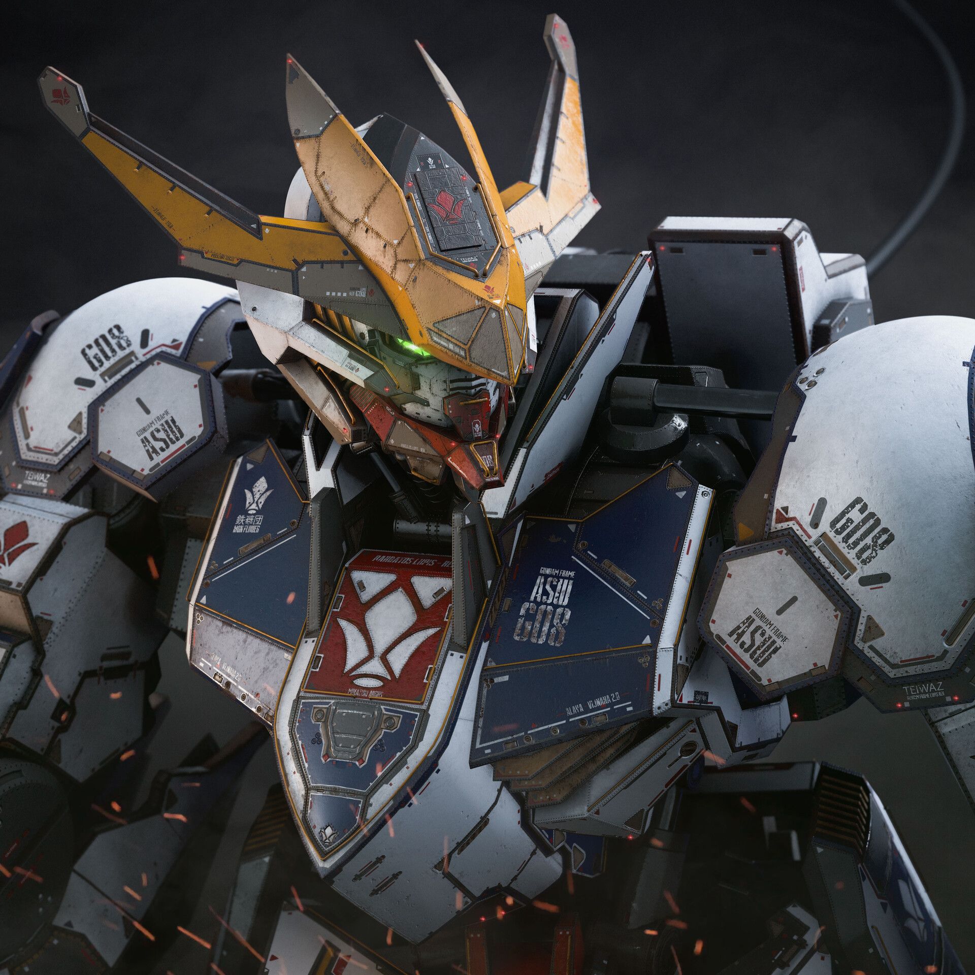 1920x1920 Dave Lynham G 08 Gundam Barbatos Lupus Rex