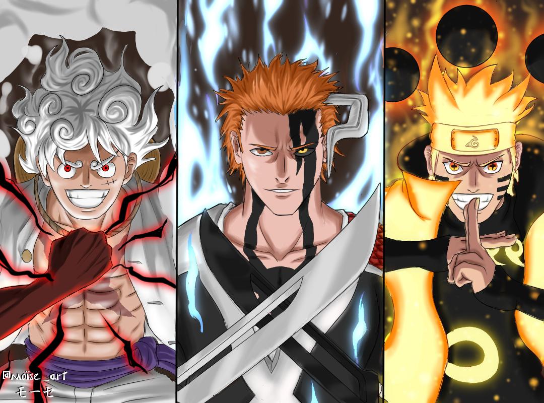 1080x800 The Big 3 (Ichigo, Naruto and Luffy)