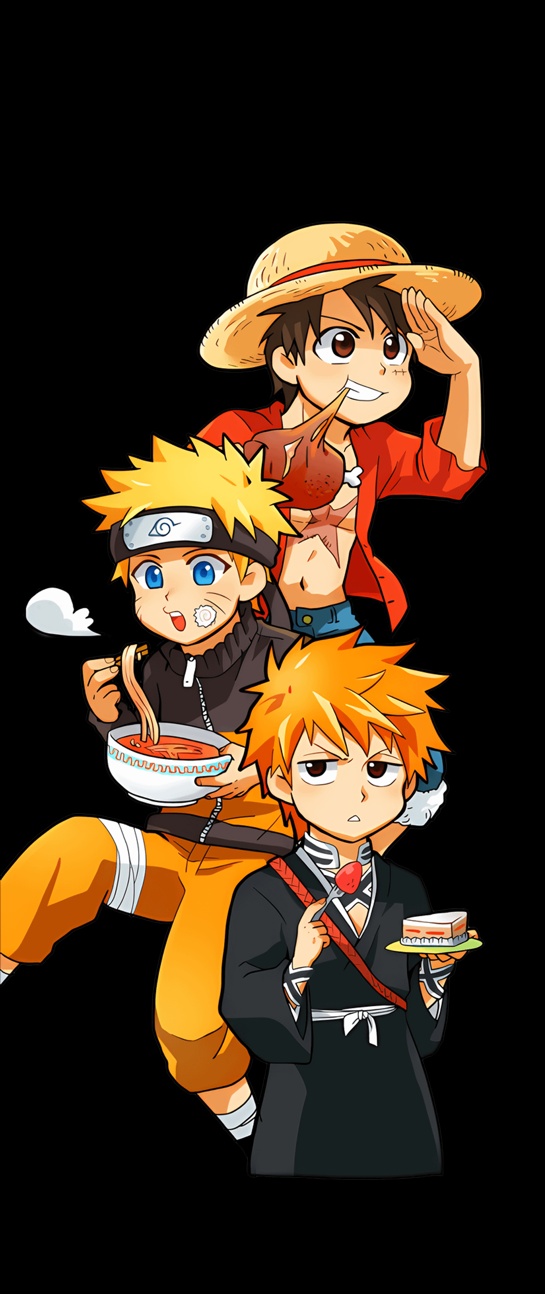 1080x2560 The Big Three [Naruto, Bleach and One Piece] [1080x2560]