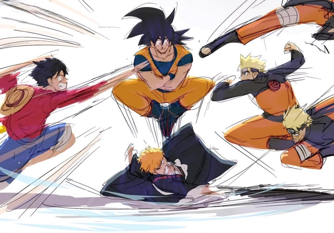 1080x754 Can the Big Three (Naruto, Luffy and Ichigo) Defeat Goku as a Team?