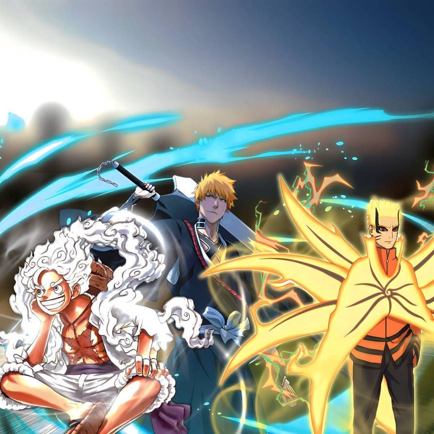 894x894 Cloud (FFVII) Squall (FFVIII) Tidus (FFX) vs Ichigo (Bleach) Luffy (OP) Naruto (Naruto)