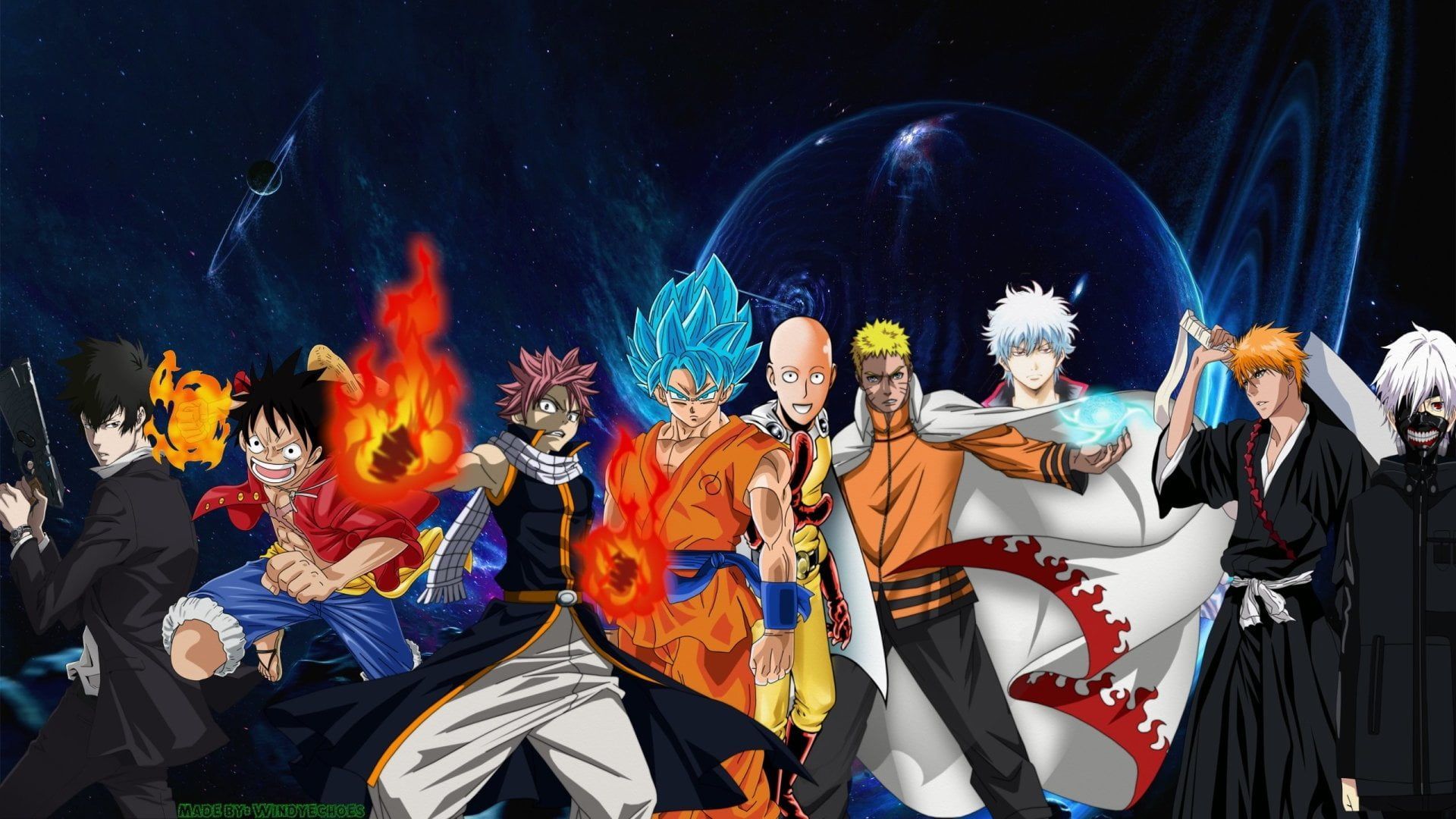 1920x1080 Goku Naruto Luffy Wallpaper