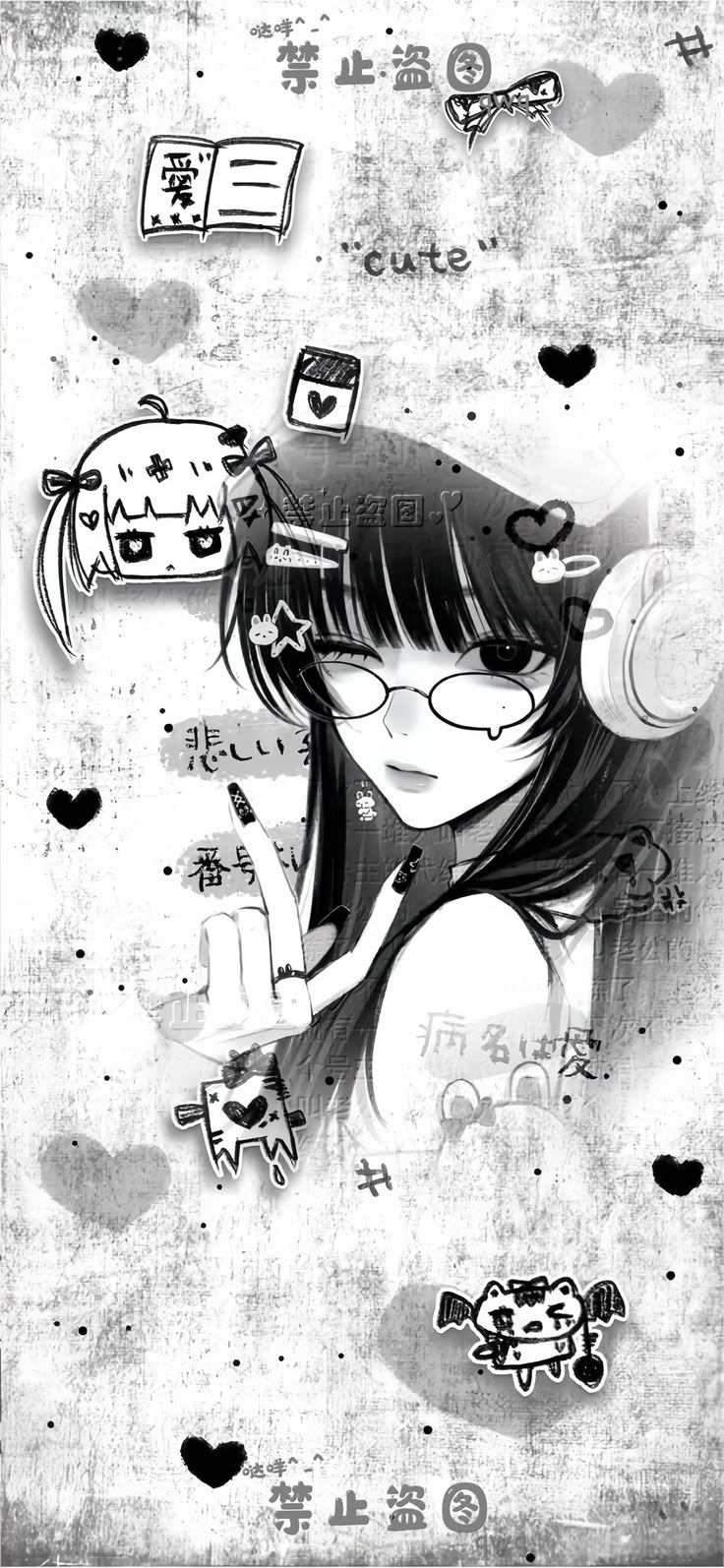 736x1594 Anime Gray Wallpaper