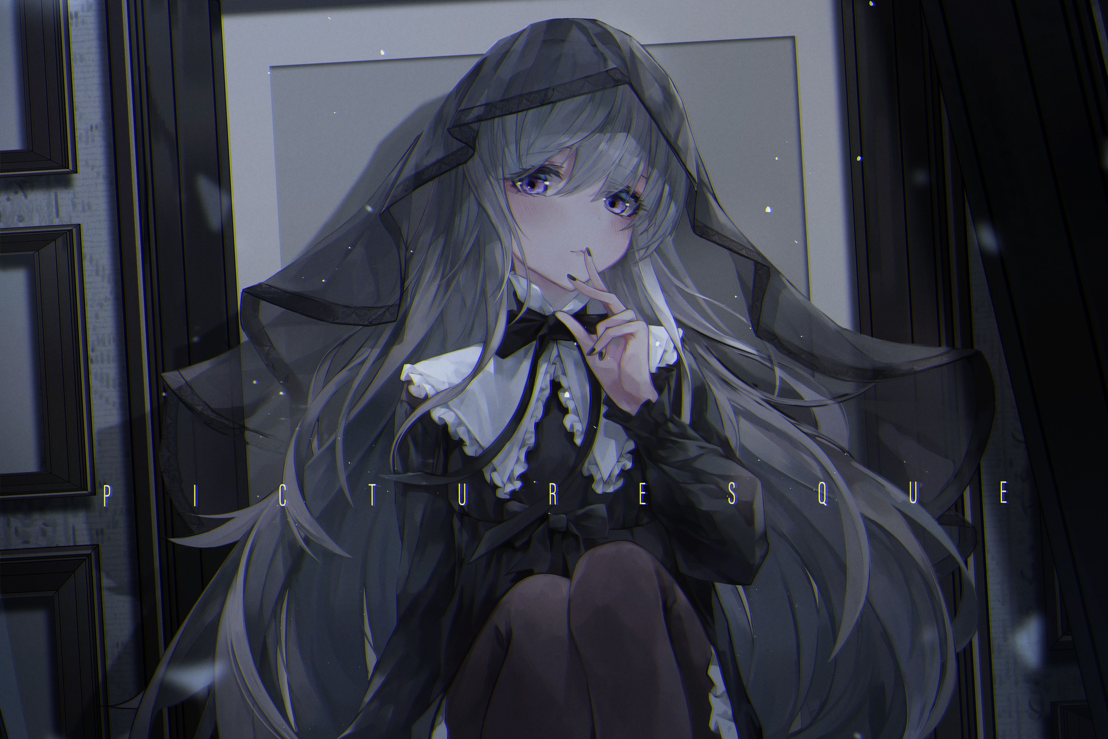 4500x3000 4k Grey Anime Wallpaper