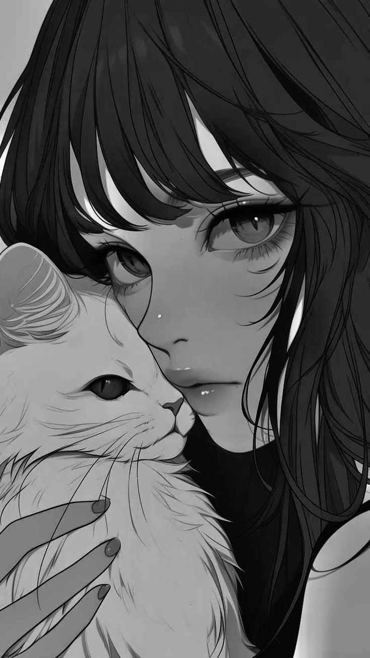 736x1308 Anime wallpaper aesthetic girly dark. Anime pfp girly dark, Anime monochrome wallpaper, Withcat