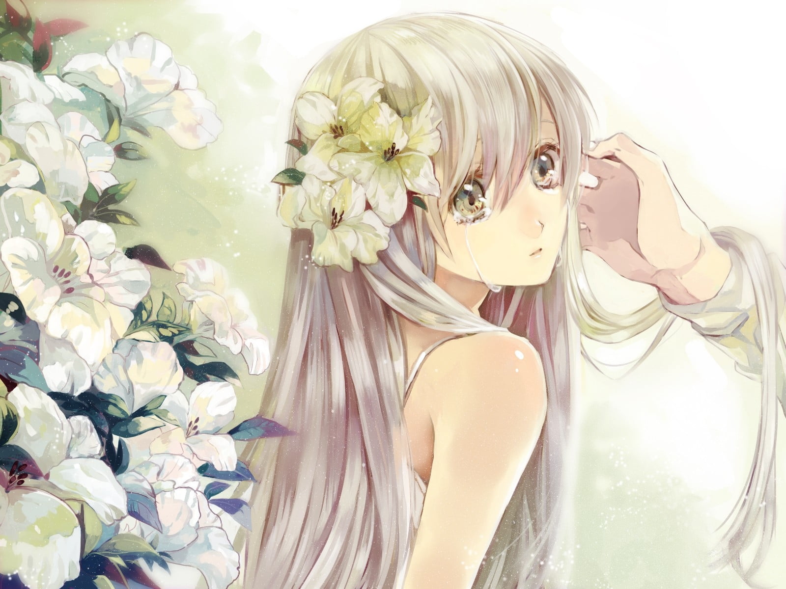 1600x1200 Ash Gray Haired Female Character Anime HD Wallpaper