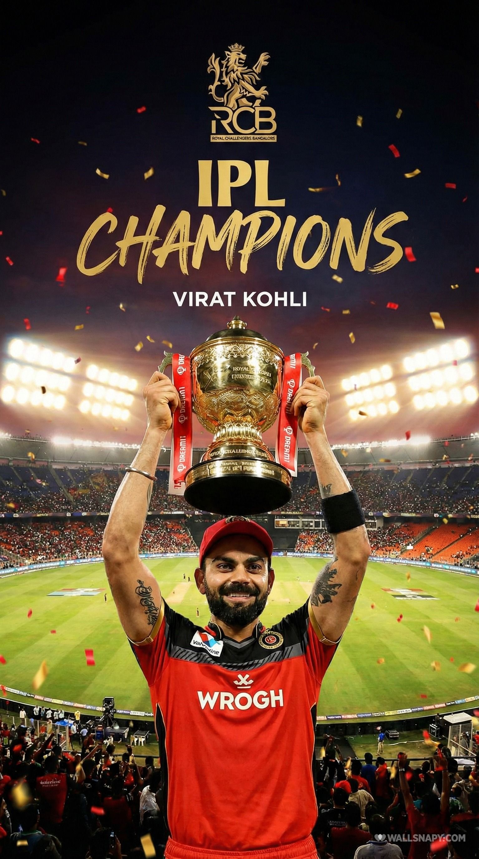 1536x2752 Virat kohli ipl trophy wallpaper 4k rcb champions