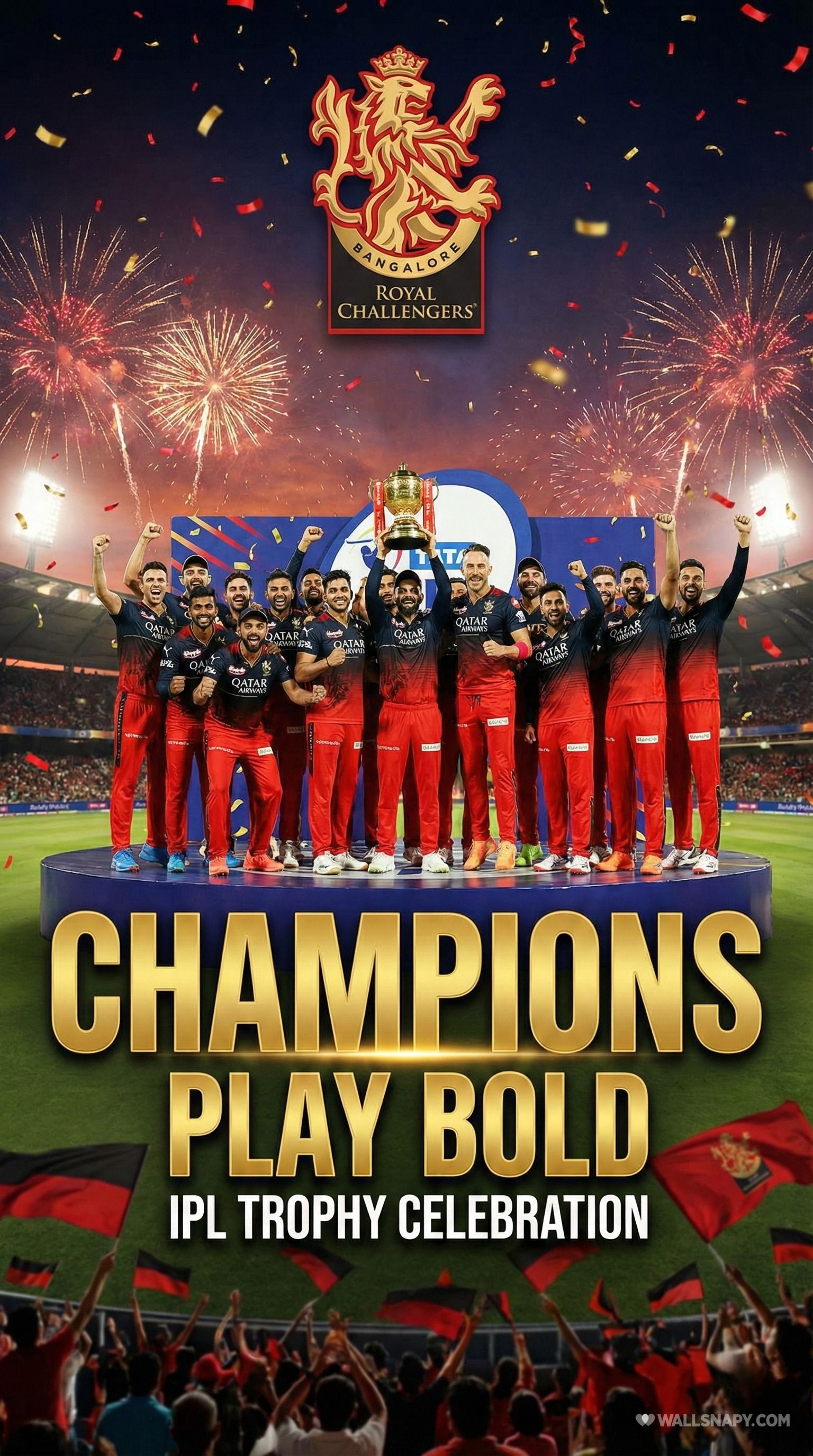 1536x2752 Rcb champions ipl trophy celebration 4k wallpaper