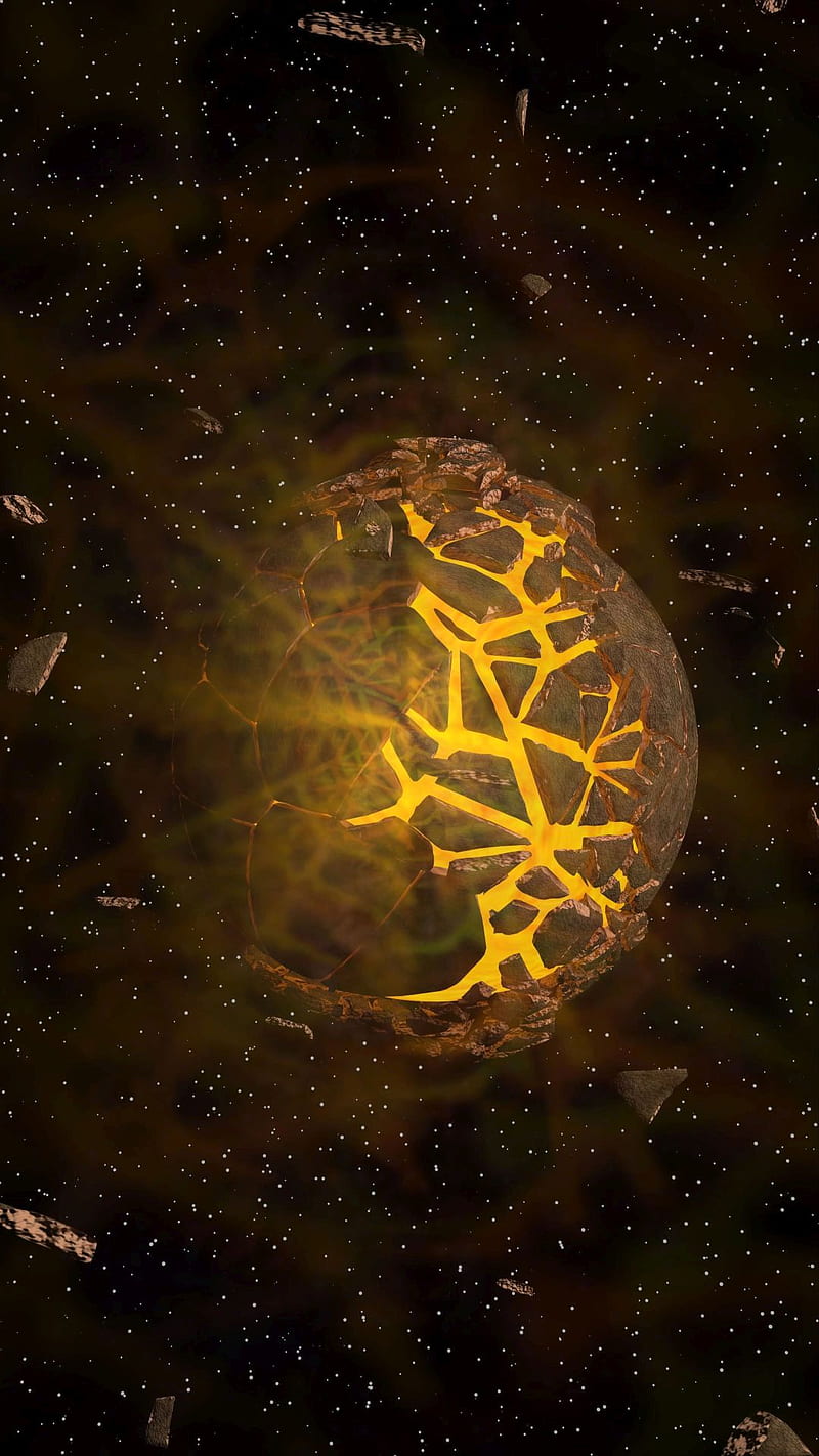 800x1422 Exploding Planet, brown, dark, gold, yellow, HD phone wallpaper