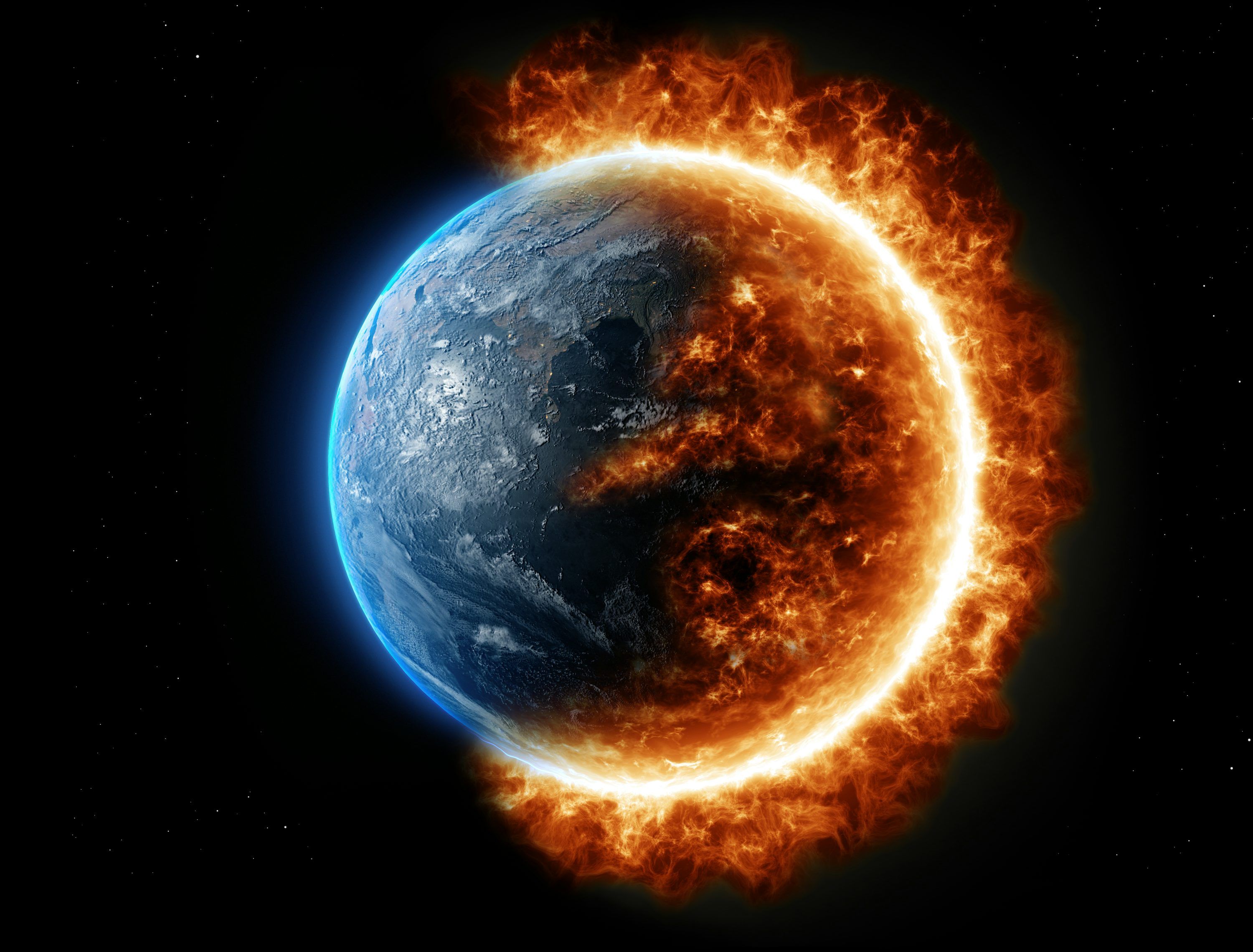 3000x2279 A picture of the earth in a ring of fire