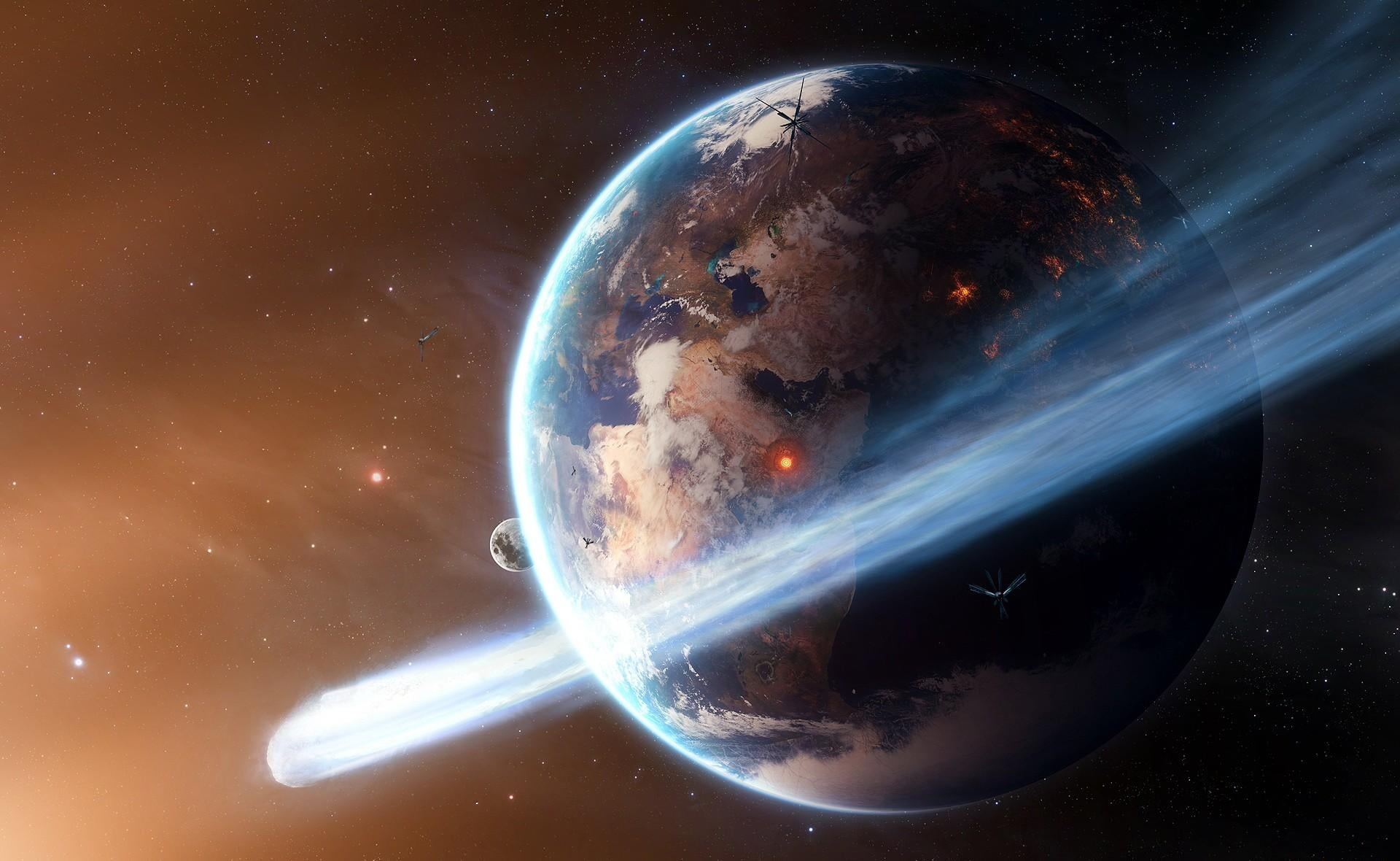 1920x1180 Meteor hitting earth photo HD wallpaper