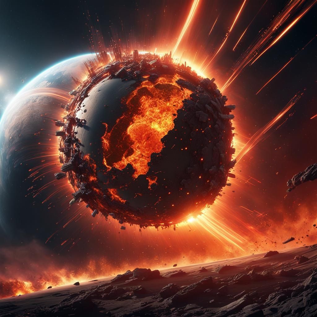 1024x1024 Explosions Earth Exploding In Space: Sci Fi Digital