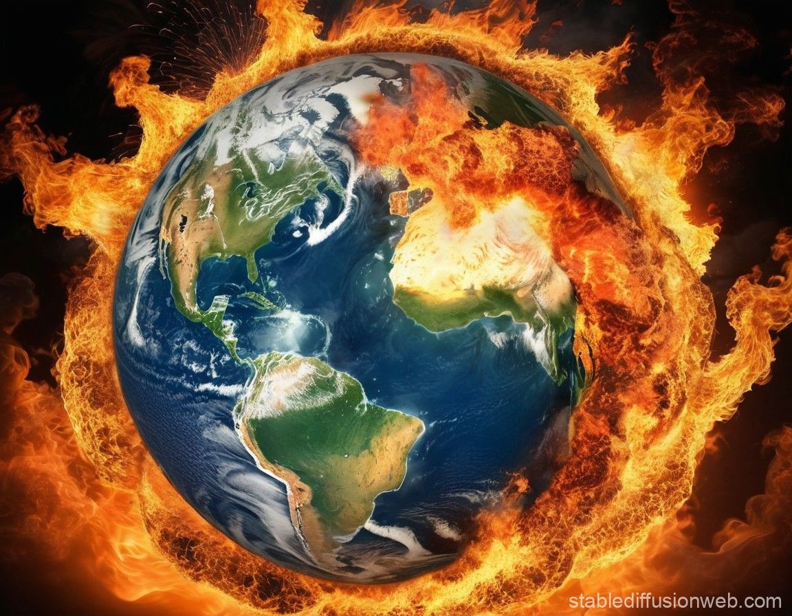 1152x896 Earth Exploding in Flames. Stable Diffusion Online