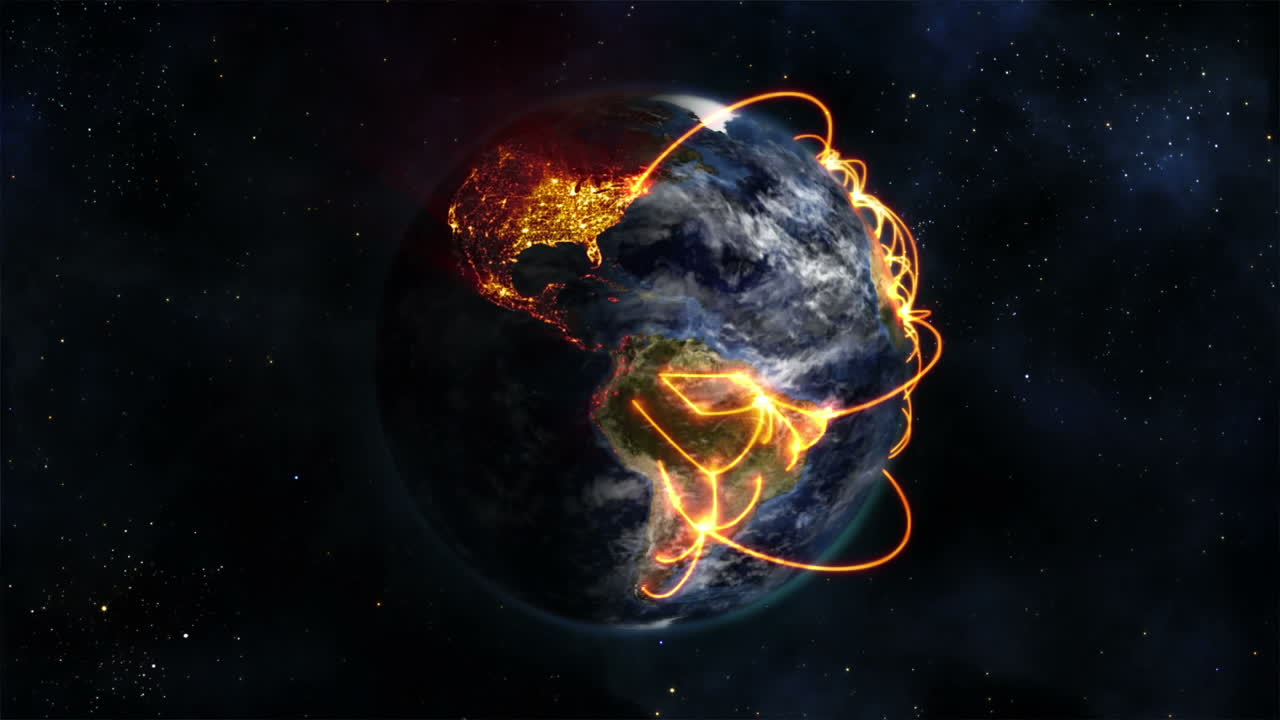 1280x720 Earth with a burning world in the background