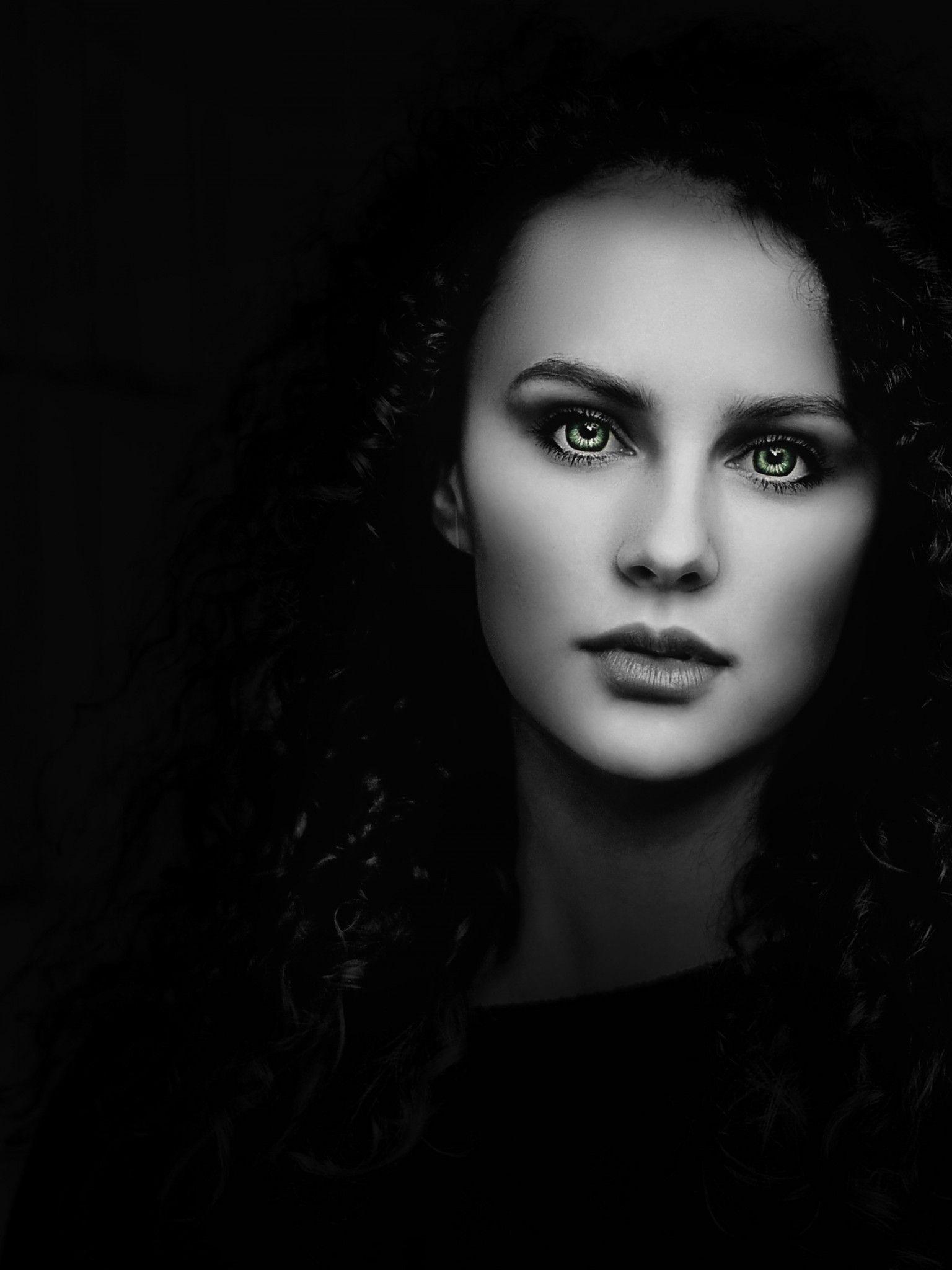 1536x2048 Woman 4K Wallpaper, Beautiful, Portrait, Black Background, Fair, Black Dark