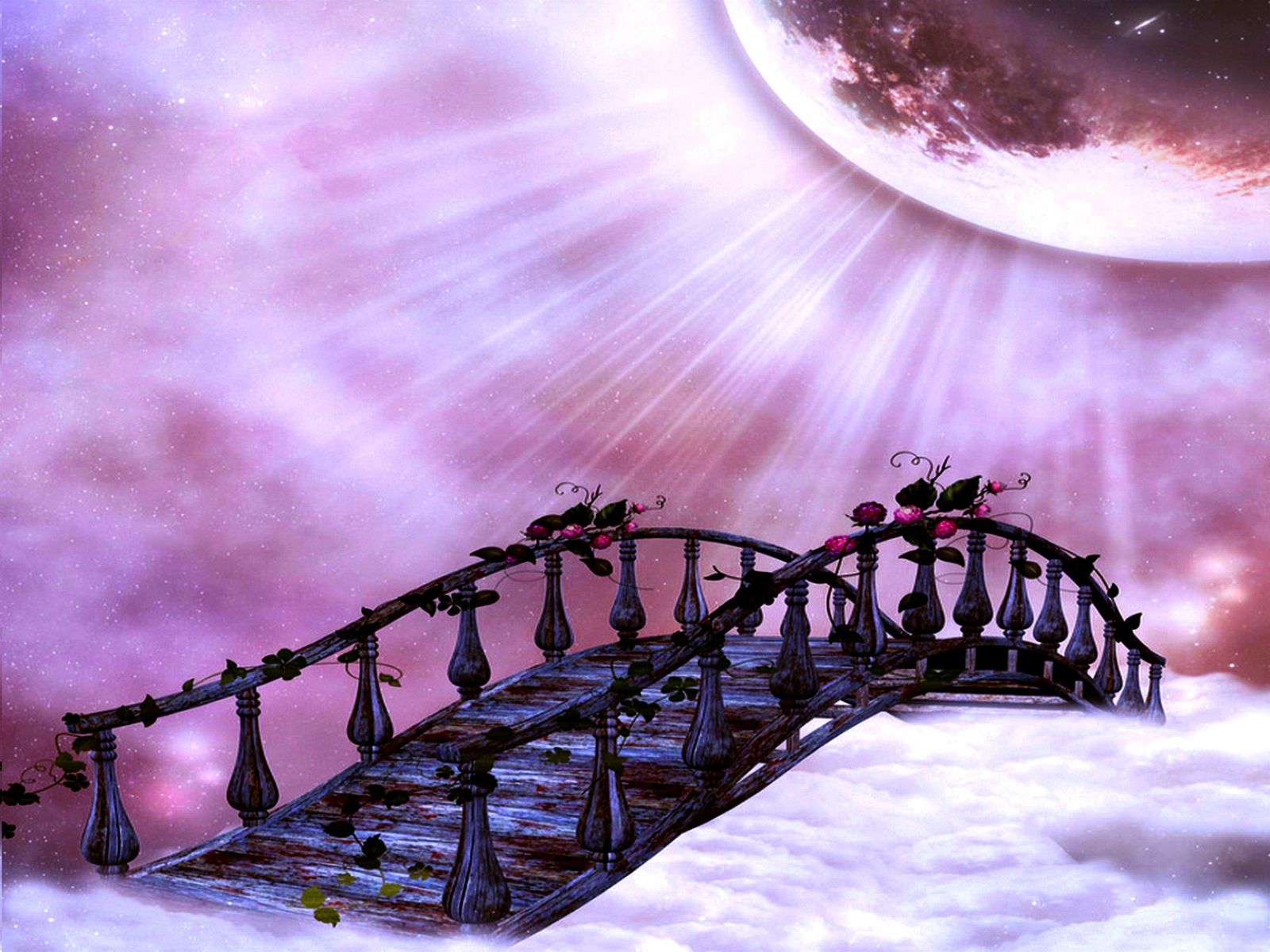 1600x1200 Moonlit Rose Bridge