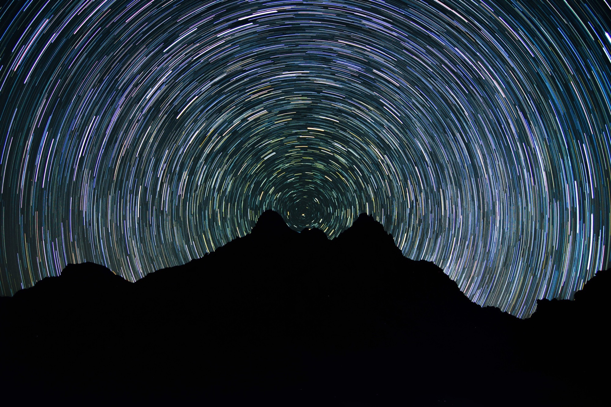 2000x1334 Star Trail HD Mountain Night Wallpaper, HD Nature 4K Wallpaper, Image and Background