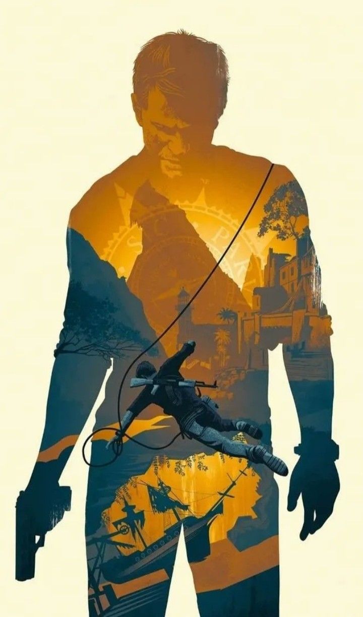720x1224 Uncharted 4 poster. Nathan drake silhouette, Uncharted artwork, Uncharted nathan drake