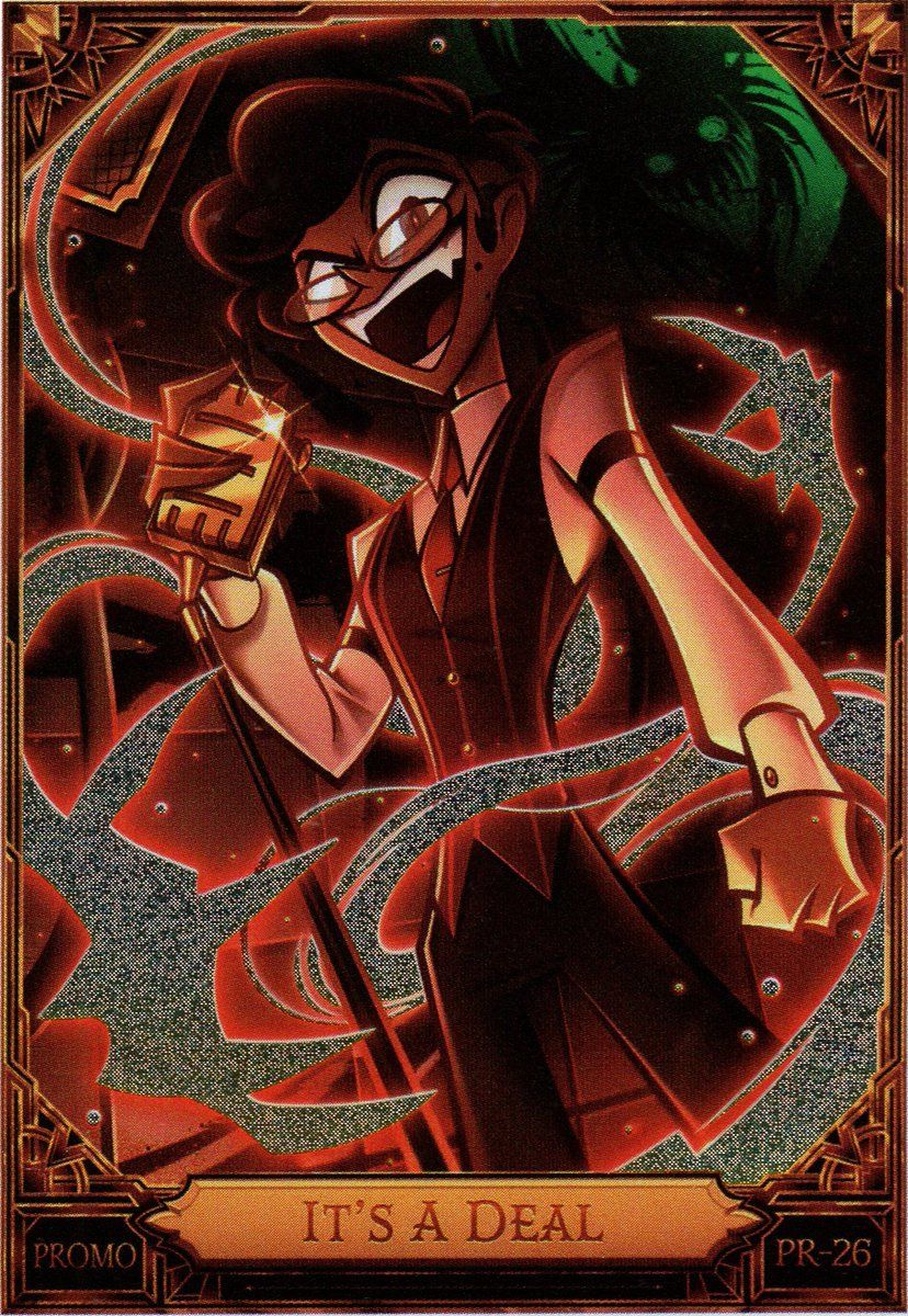 828x1200 Human Alastor It's A Deal card scanned #HazbinHotel