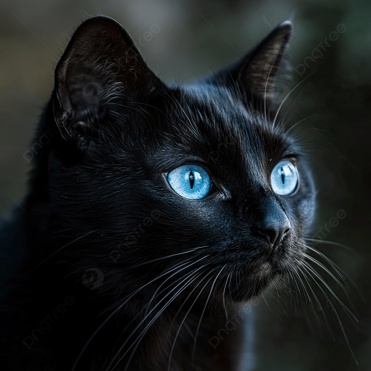 1200x1200 A Black Cat With Blue Eyes Is Staring At The Camera, Black, Cat, Blue Background Image And Wallpaper for Free Download