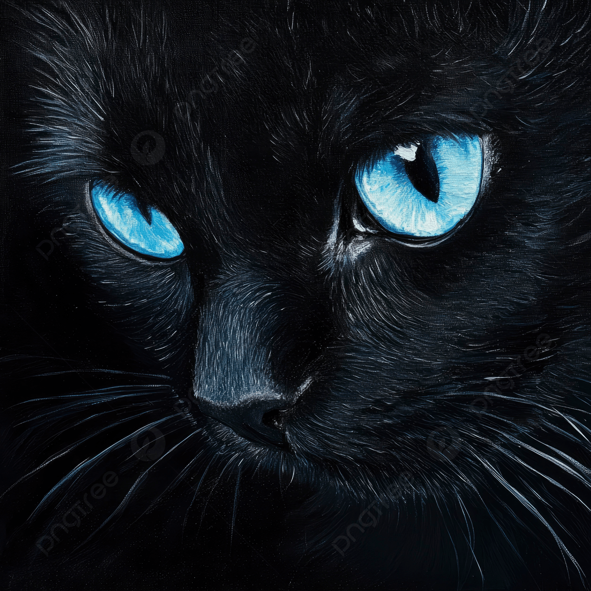 1200x1200 A Black Cat With Blue Eyes Is Staring At The Camera, Black, Cat, Blue Background Image And Wallpaper for Free Download