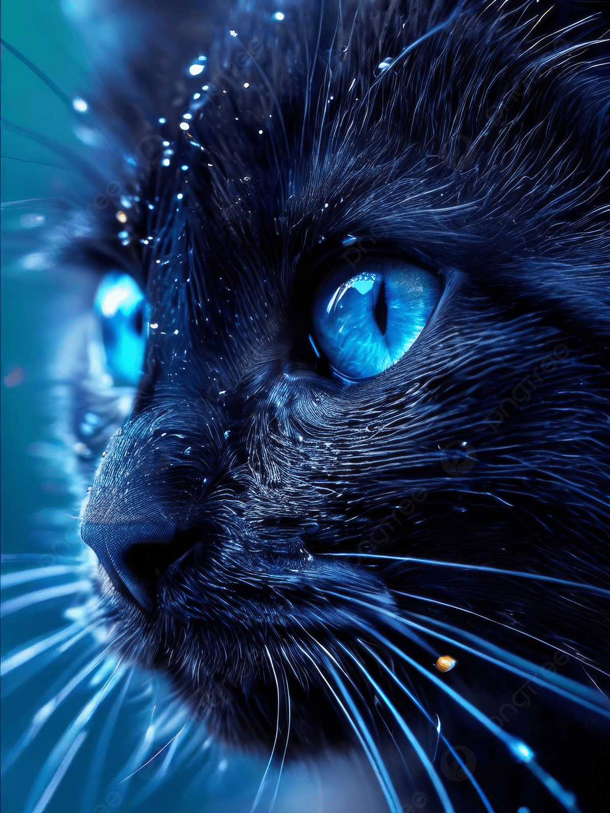 1200x1600 Small Black Kitty Vibrant Blue Eyes Photo And Picture For Free Download