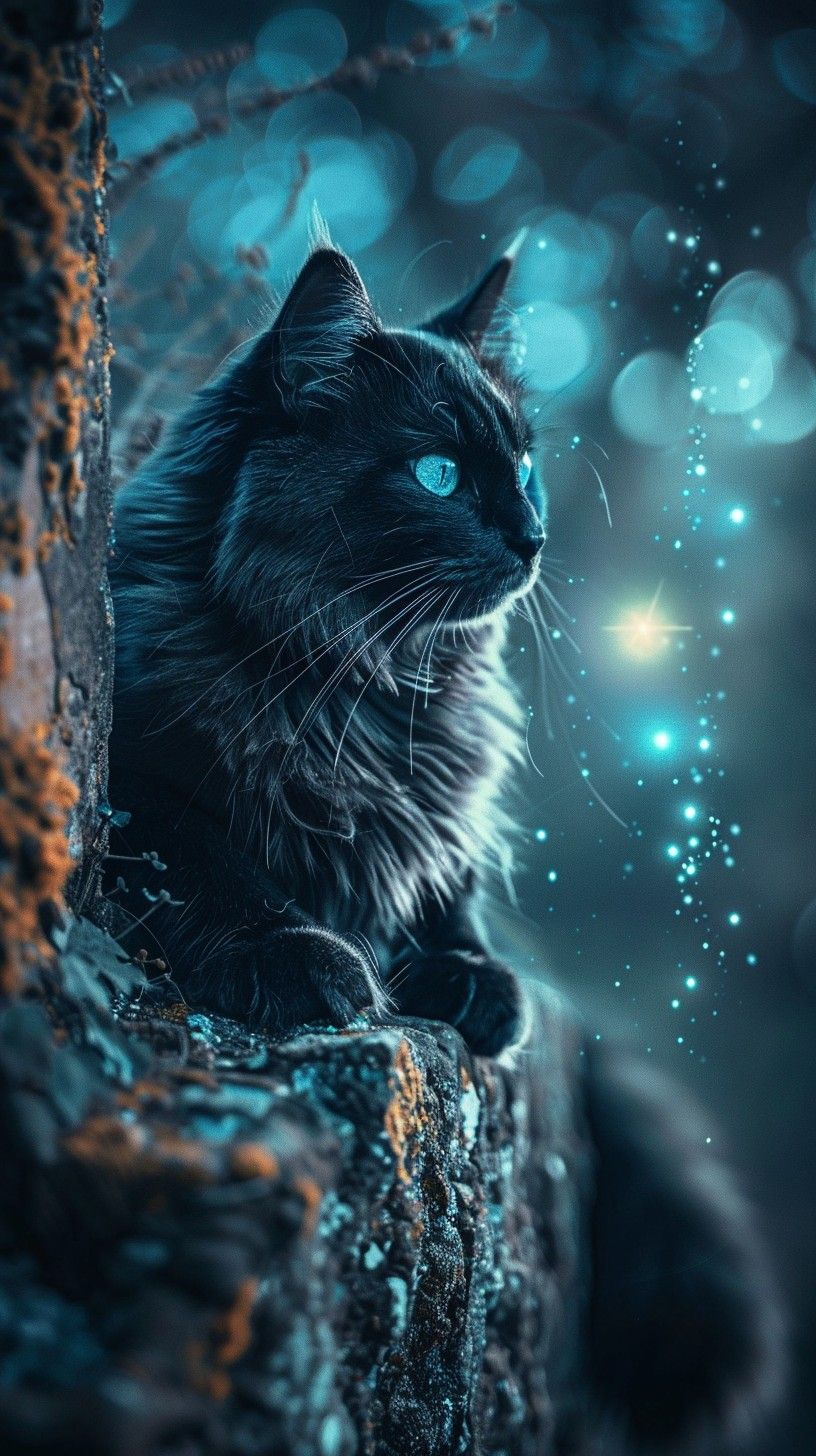 816x1456 Download Mystical Feline Gaze Image, Mystical, Tree