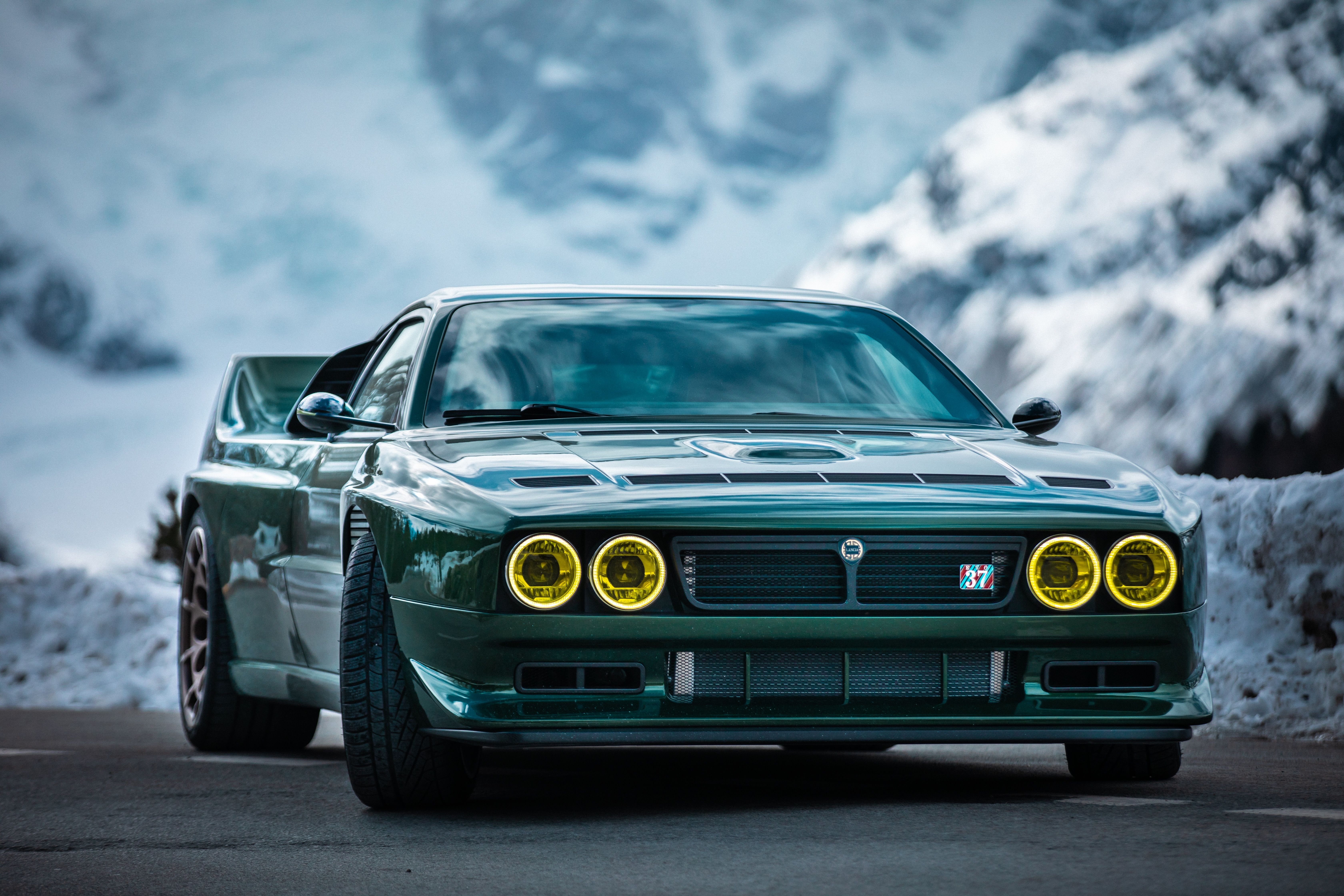 6720x4480 Wallpaper front view, Lancia Rally, RESTOMOD, Kimera EVO37 Esmeralda for mobile and desktop, section другие марки, resolution 6720x4480