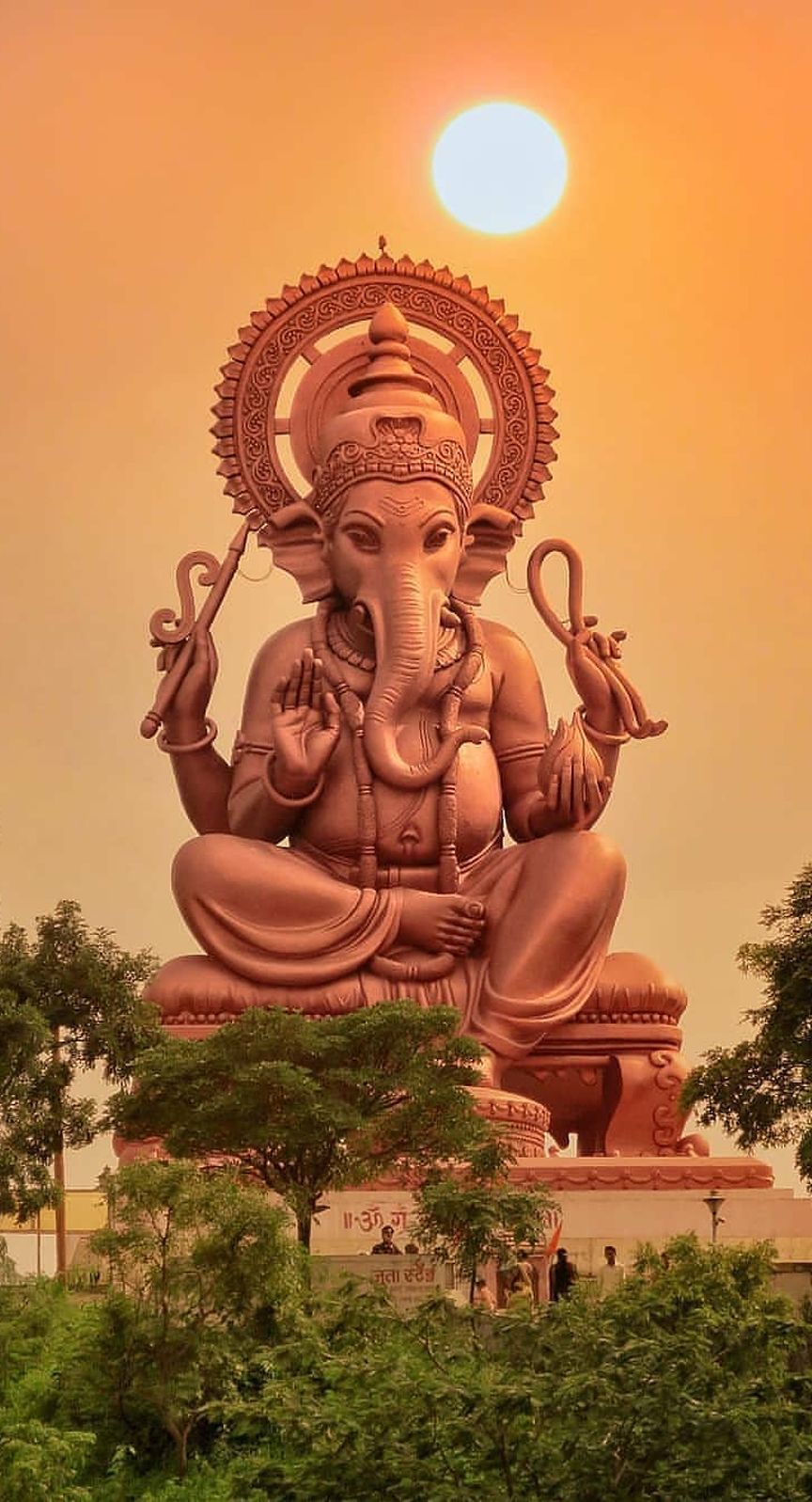 864x1597 Lord Ganesha Statue, Sunset, Mobile Wallpaper, Indian God Mobile Walls
